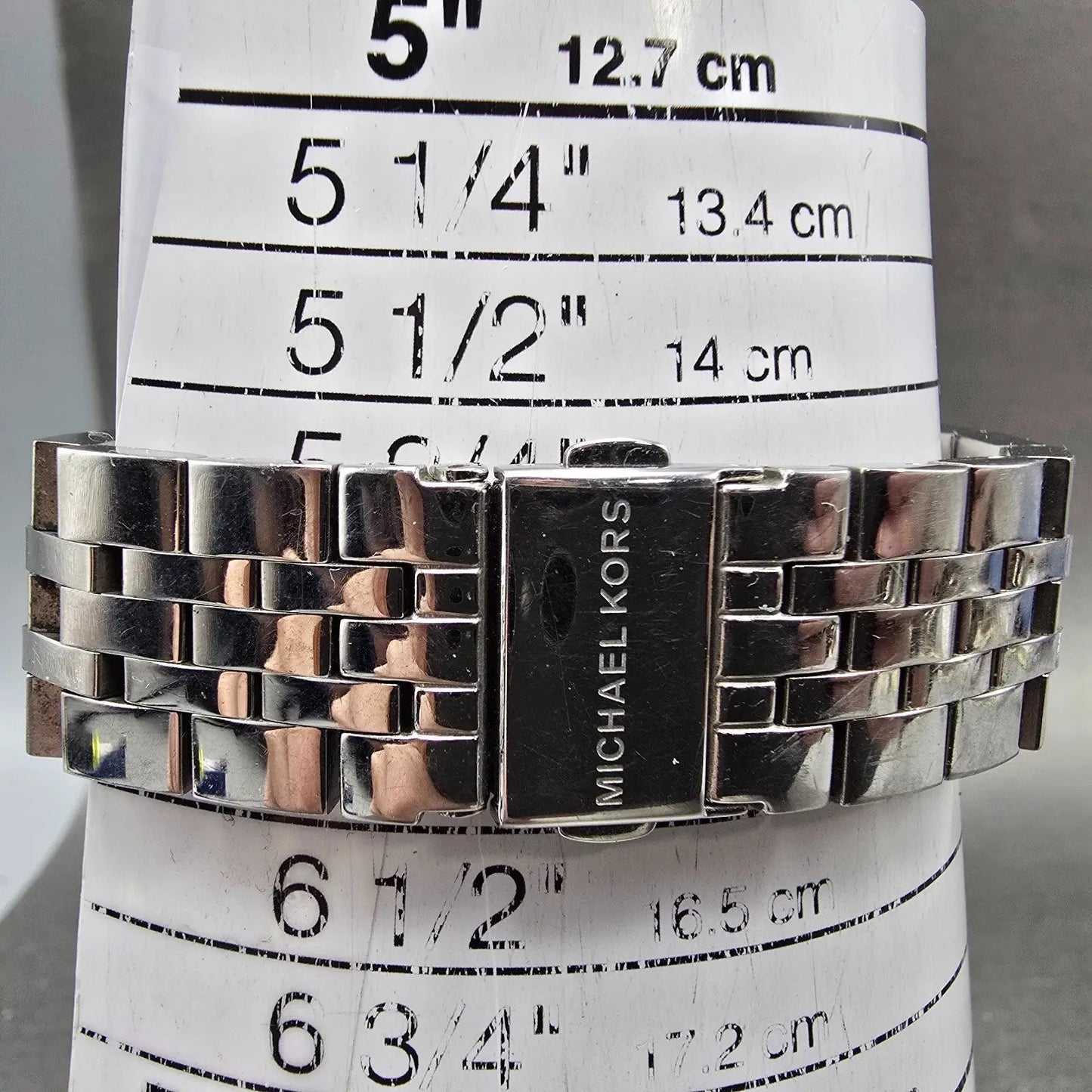 Michael Kors Ritz Chronograph Watch Women 37mm MOP Dial Silver Tone New BatteryW11