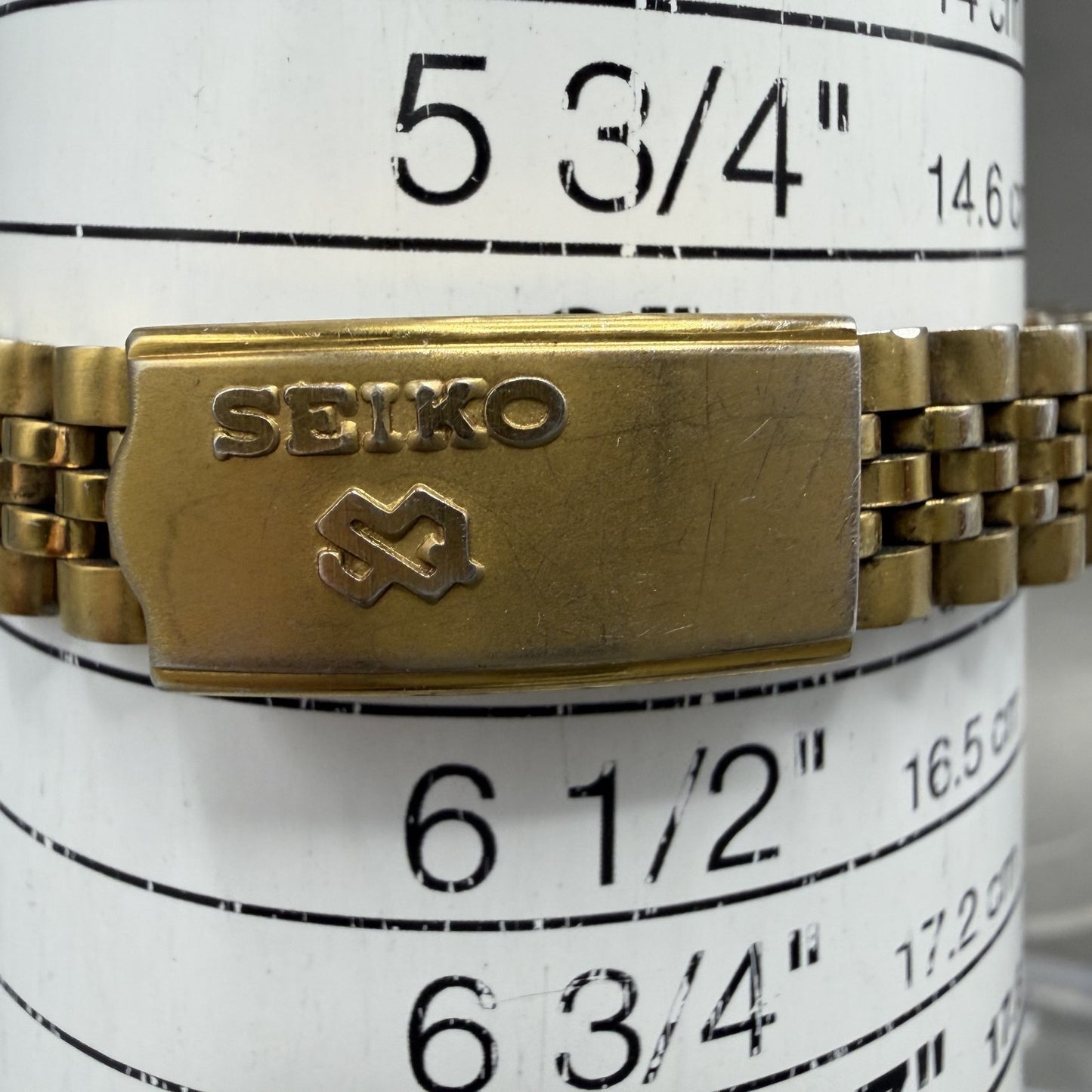 Seiko SQ Watch Women 24mm Black Dial Gold Tone Daydate 24mm Round New Battery NL10