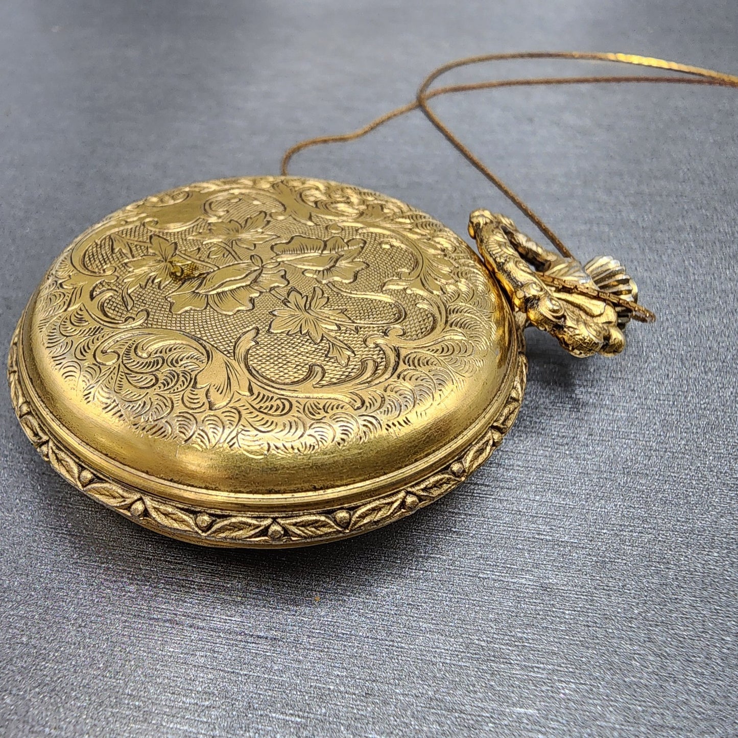 Citizen Pocket Watch Men 48mm White Dial Gold Tone Manual 0200-028853 Runs PARTS