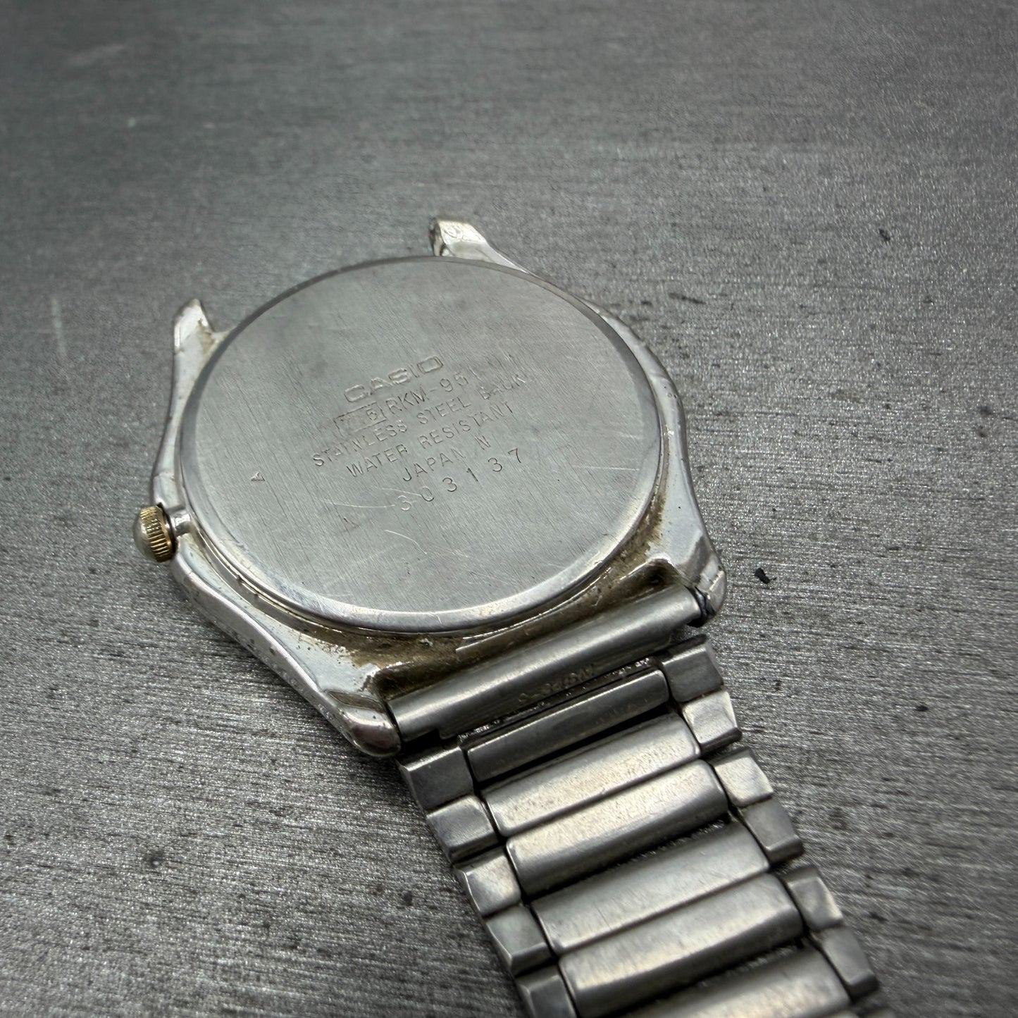 Caasio Rookie Moonphase Watch Men 34mm White Dial Silver Tone RKM-951 PARTS16