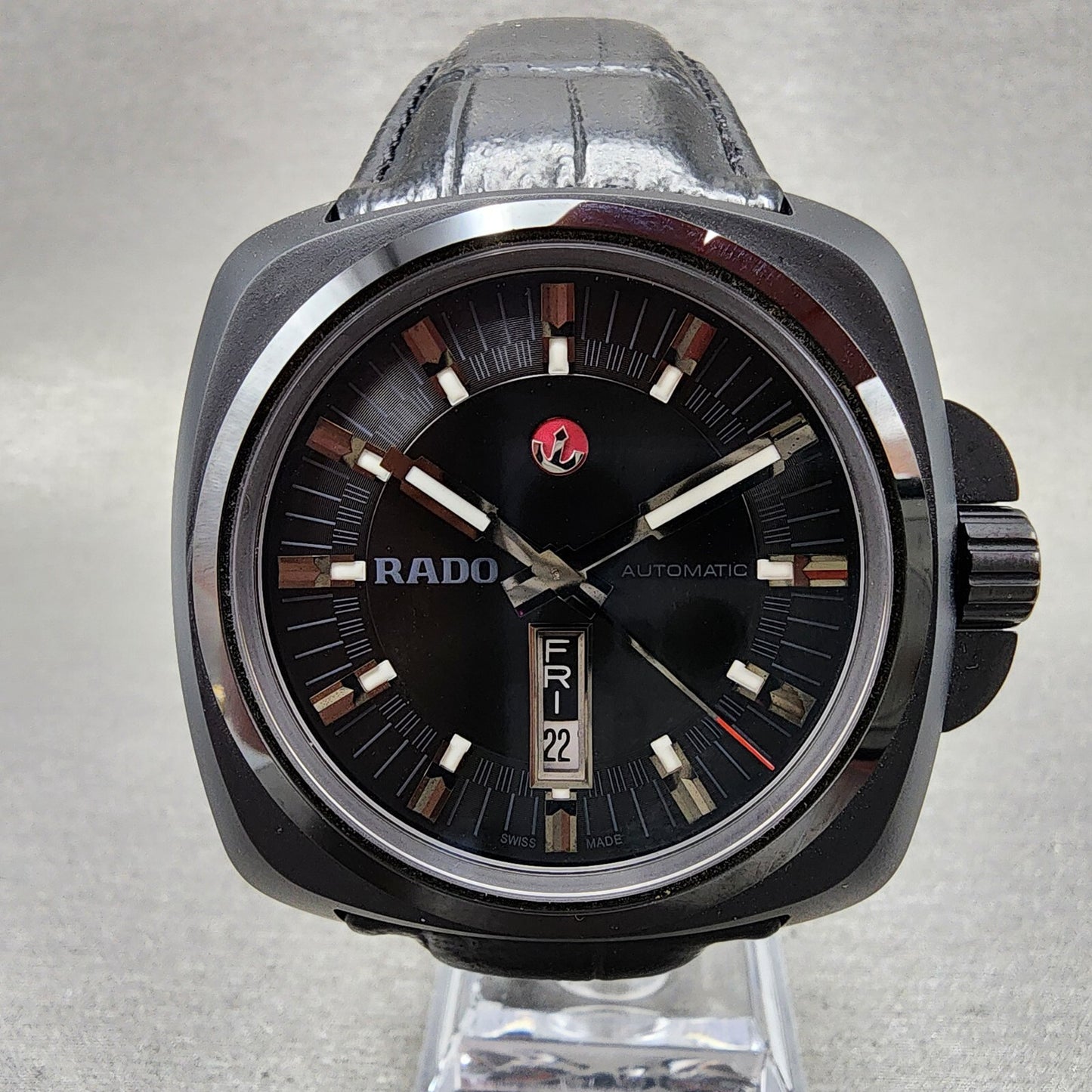 Rado HyperChrome XL Watch Men 46mm Black Dial Black Ceramic Daydate Automatic