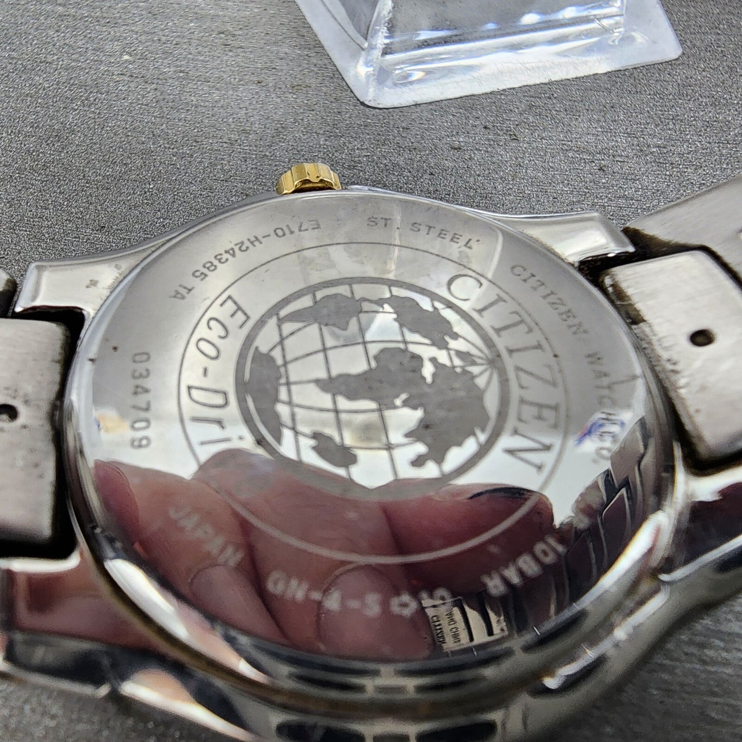 Citizen Eco-Drive Perpetual Calendar Watch Men 37mm Blue Dial Two Tone Date Runs