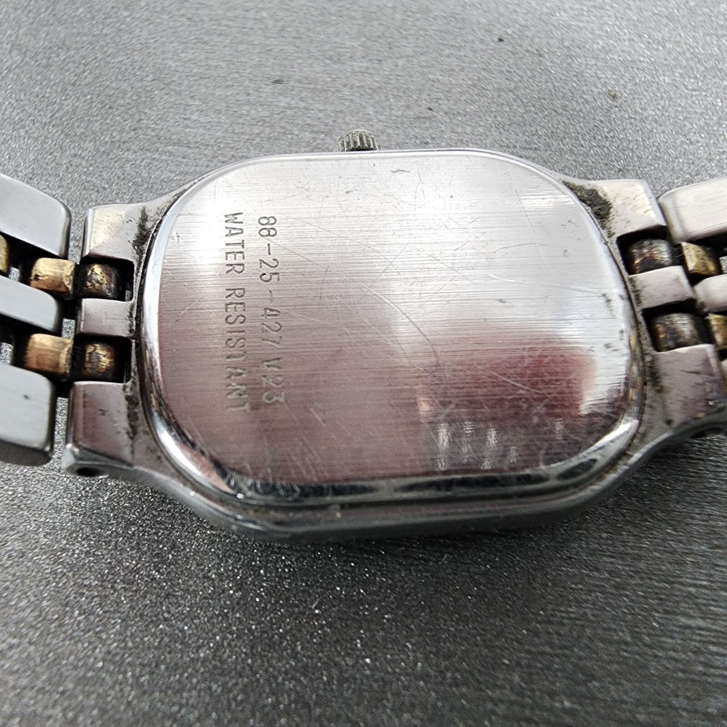 Movado Watch Women 21mm Silver Dial Two Tone Rectangle 88-25-427 PARTS