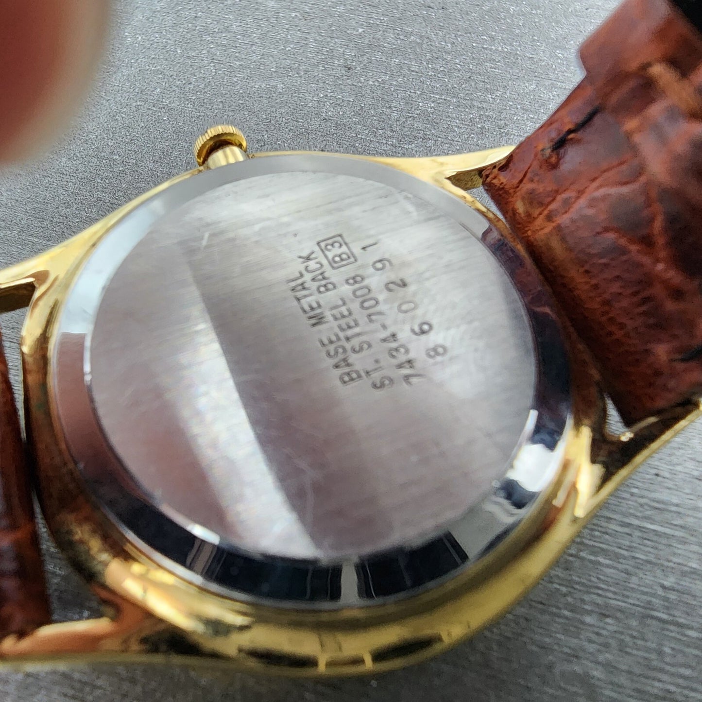 Seiko Moonphase Watch Men 32mm Silver Dial Gold Tone Date 7434-7008 PARTS