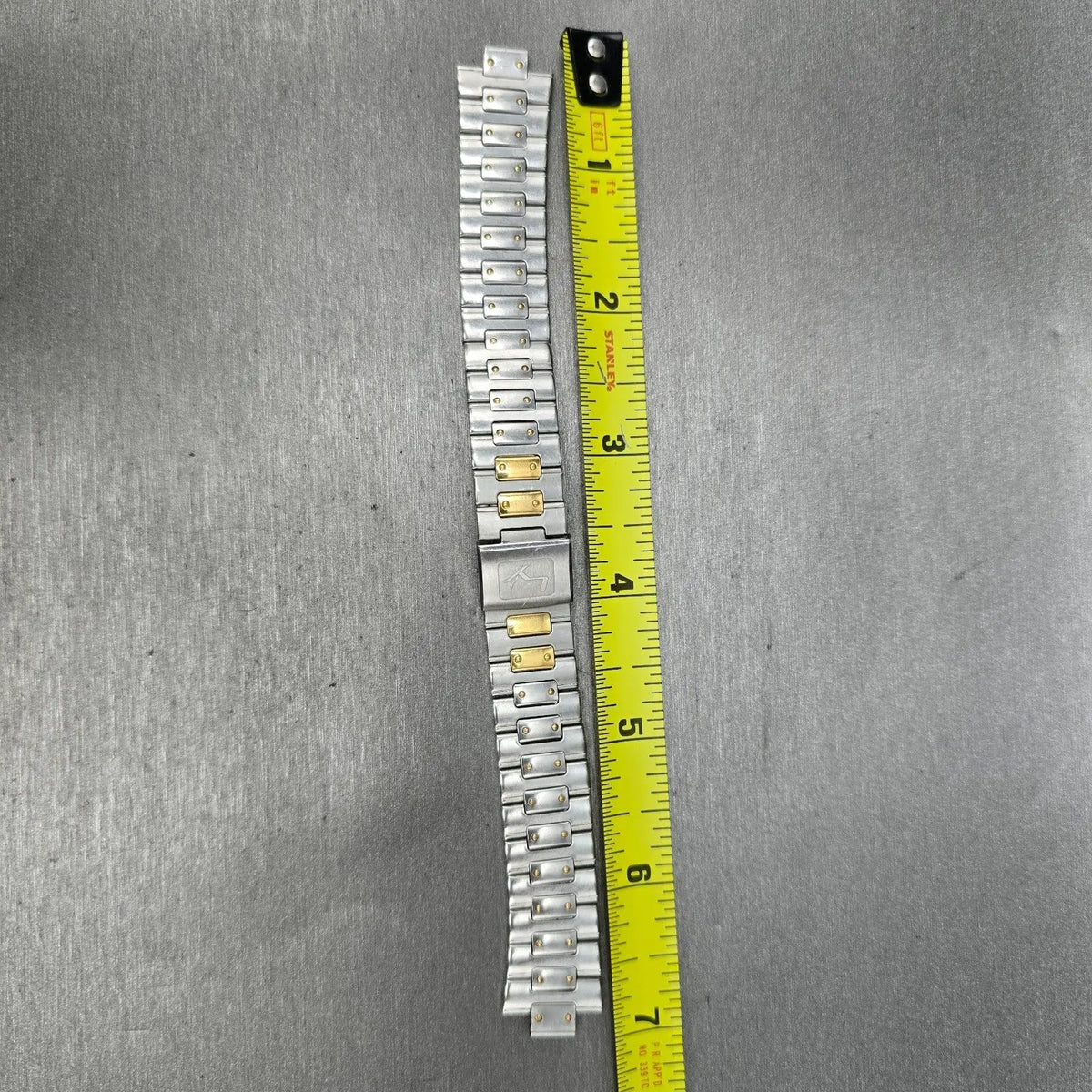 Seiko Landy Bracelet 18mm Stainless Steel Two Tone Folding Clasp VTG Japan15