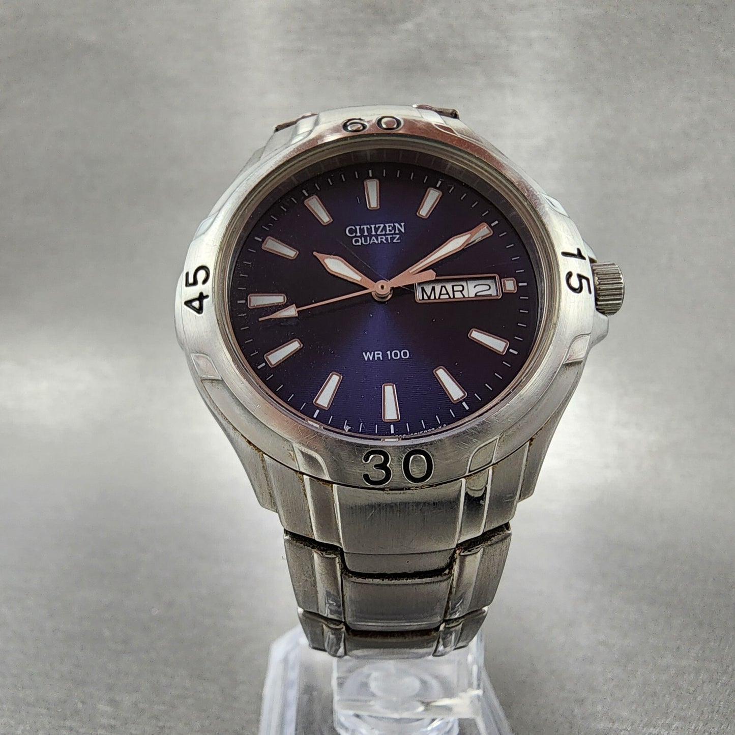 Citizen Dive Watch Men 38mm Blue Dial Steel Daydate Round 2500-S008557 PARTS