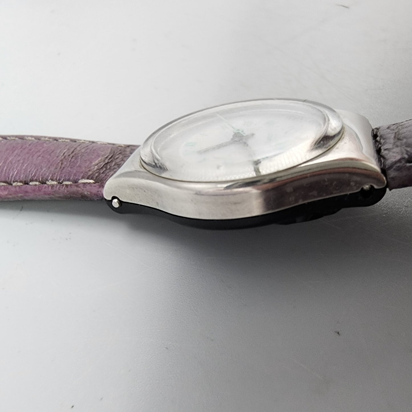 Vintage Swatch Malpensa Watch Women Silver Tone White Dial LX109 New Battery