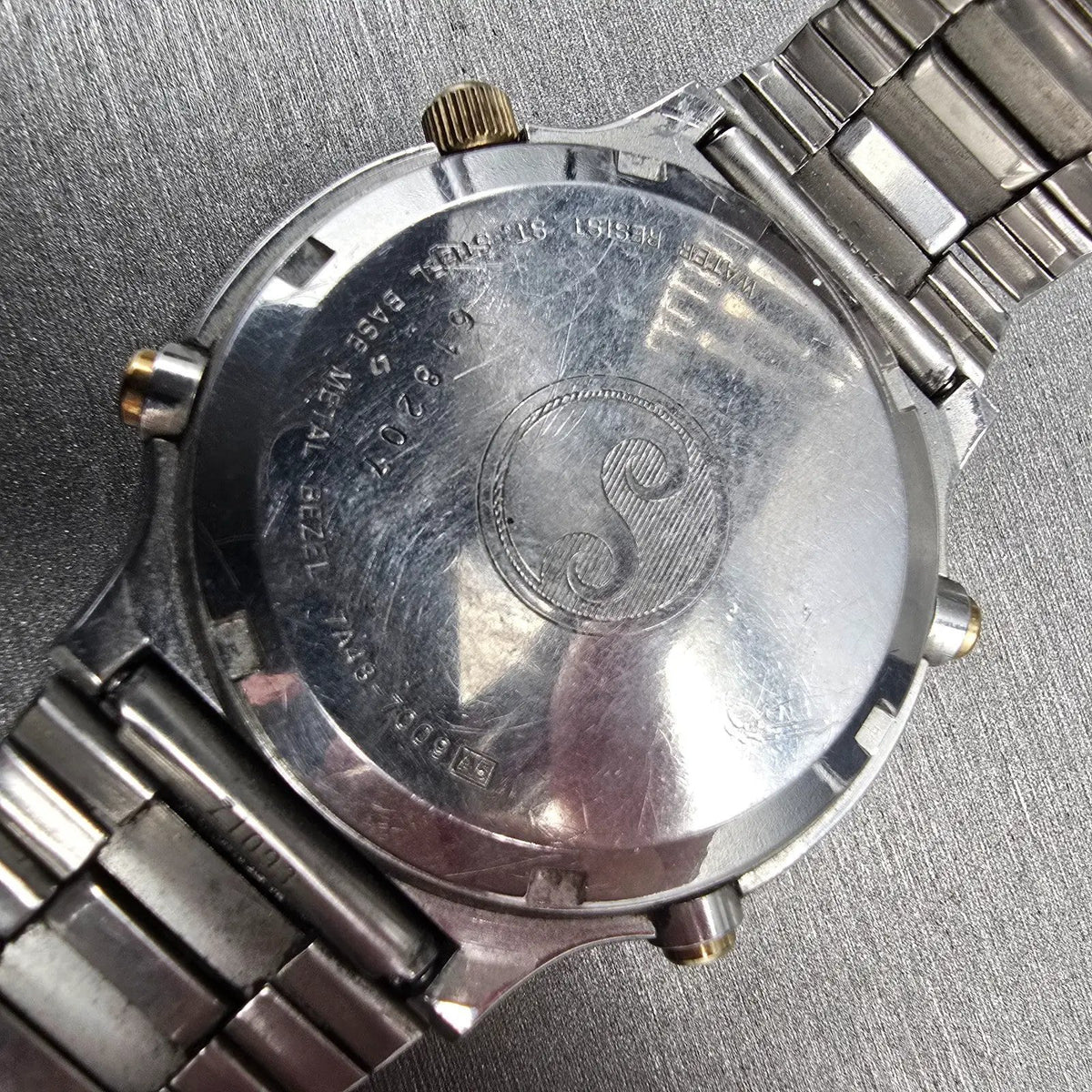 Seiko Sports 100 Watch Men 39mm White Dial Chrono Moon Phase 7A48-7009 New Batt10