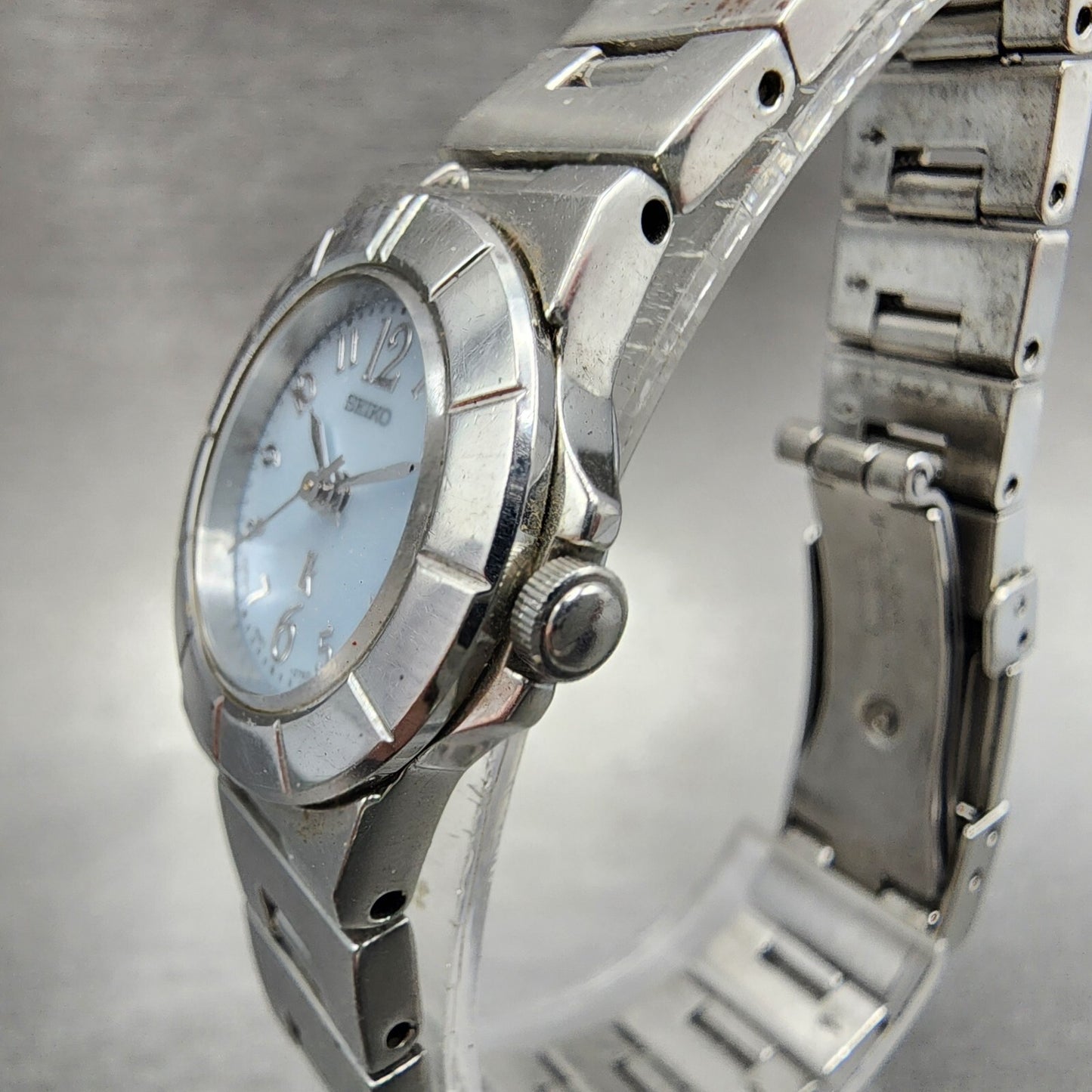 Seiko Lukia Watch Women 22mm Blue Dial Stainless Steel Date Round New Battery