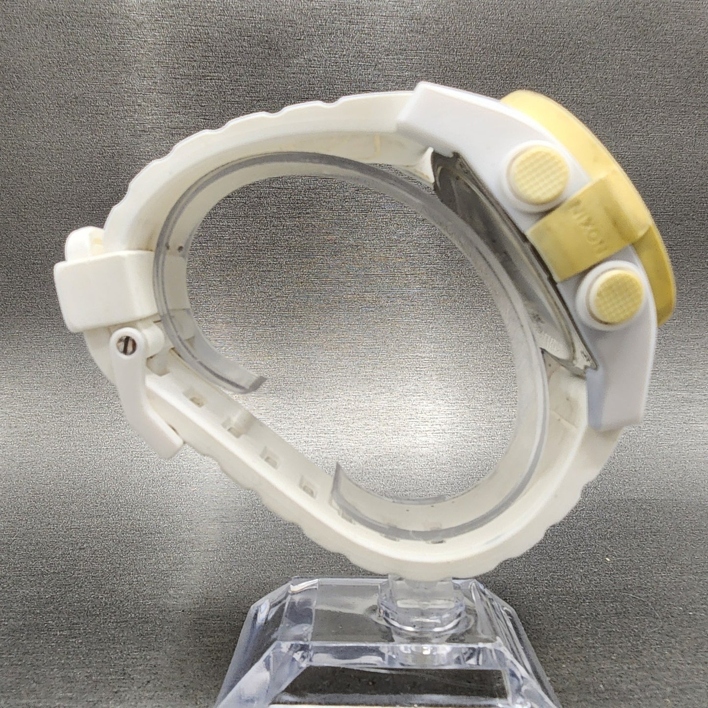 Nixon The Unit 40 Digital Watch Men 49mm White Tone Alarm Chrono New Battery