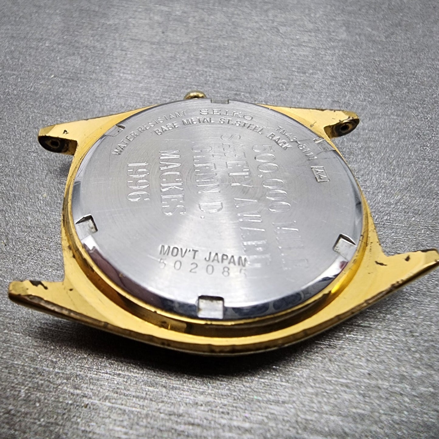 Seiko President Watch Men 36mm Gold Dial Gold Tone Daydate 7N438111 PARTS11