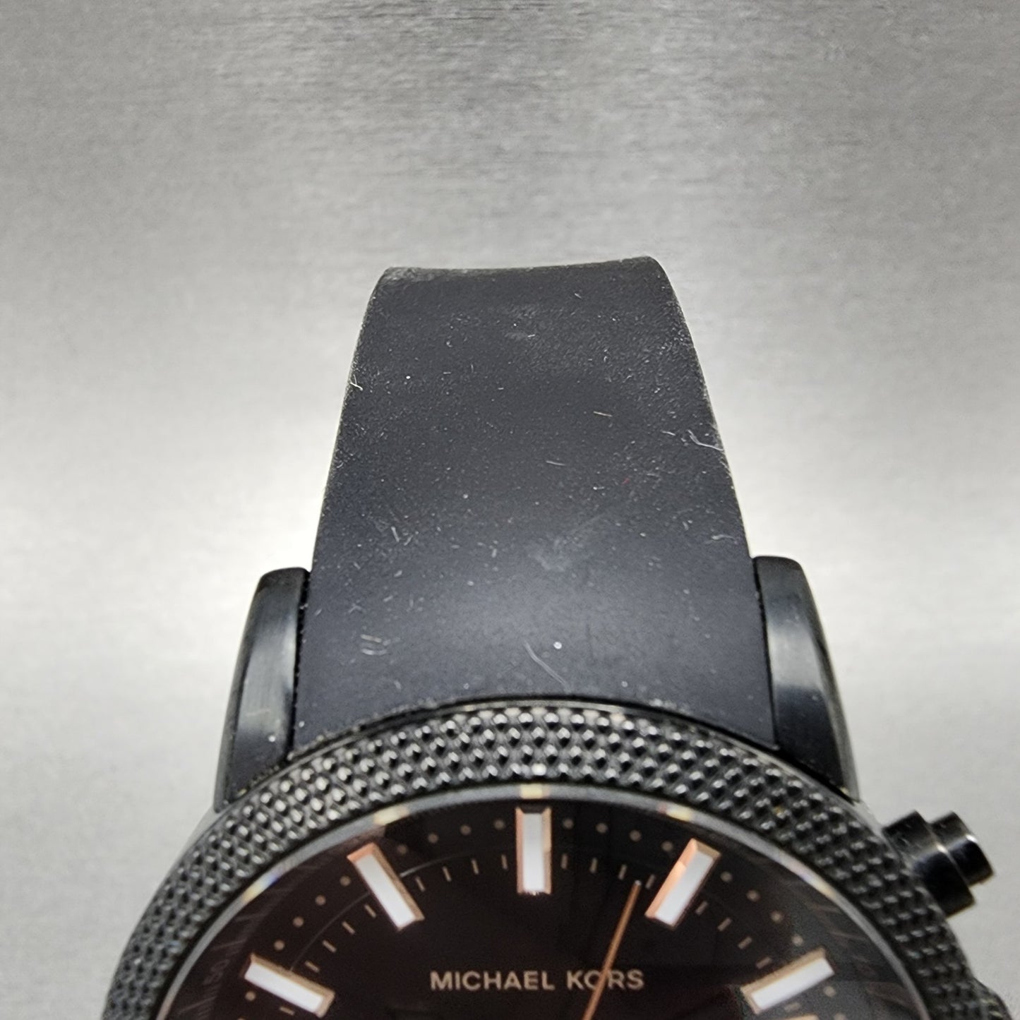Michael Kors Scout Chronograph Watch Men 43mm Black Dial Black Tone New Battery