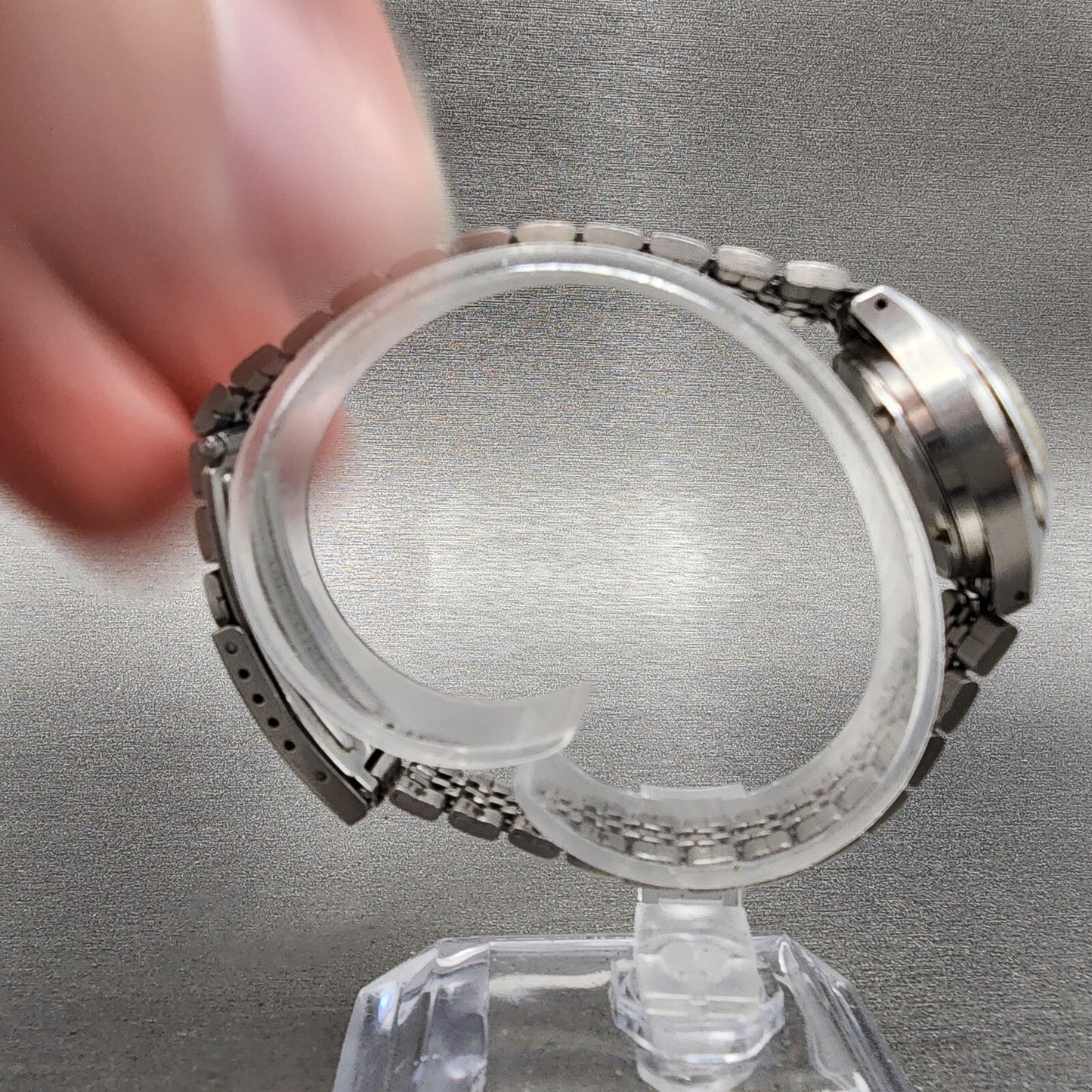 Seiko Automatic Watch Women 23mm Silver Dial Silver Tone Date 4205-0160 Runs