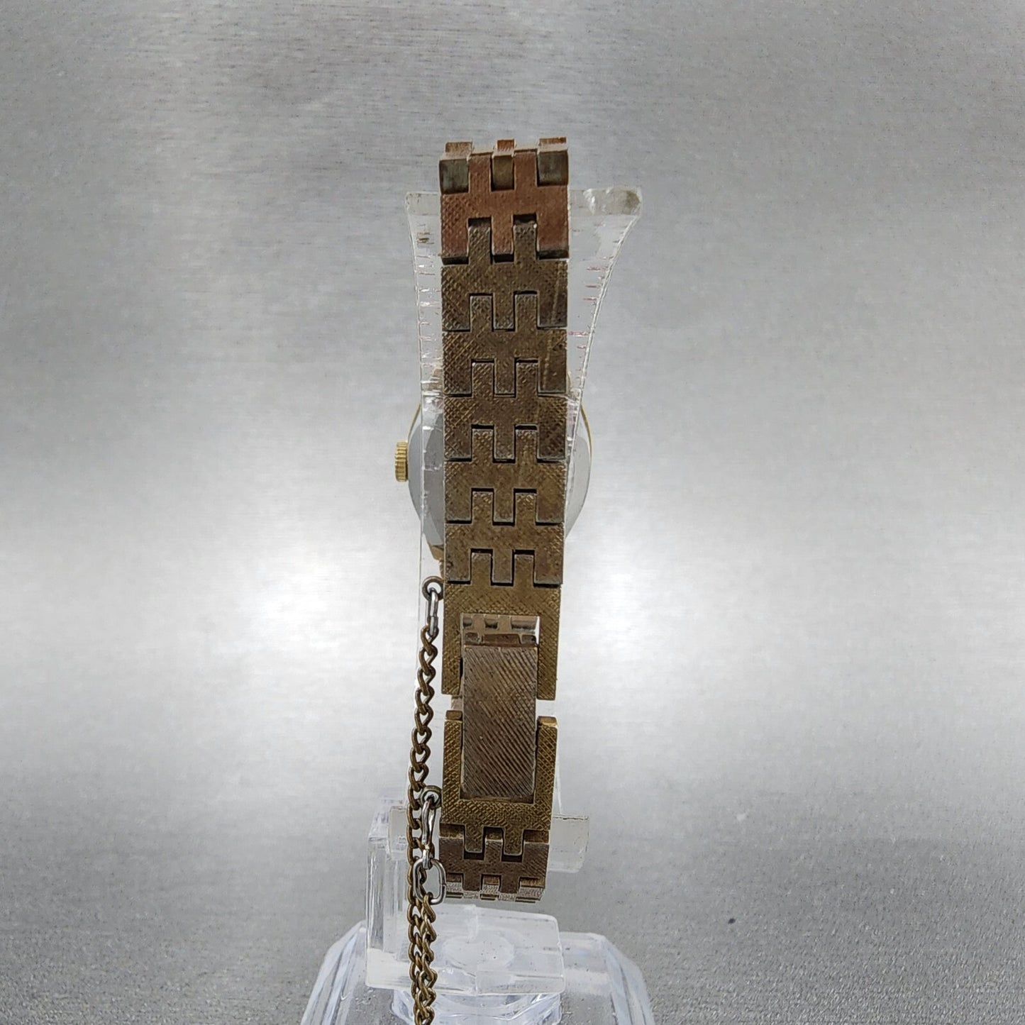 VTG Seiko Watch Women 19mm Brown Dial Gold Tone Rectangle Manual Wind Runs