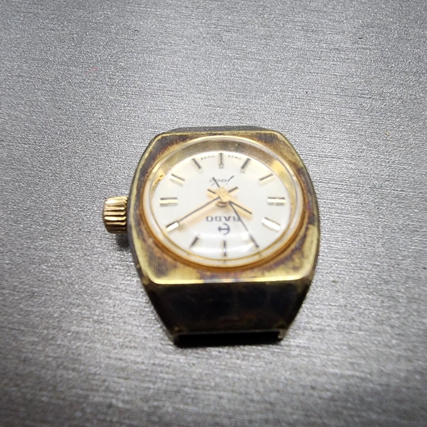 Rado jade Watch Women 19mm Champagne Dial Gold Tone Round Manual Wind Runs