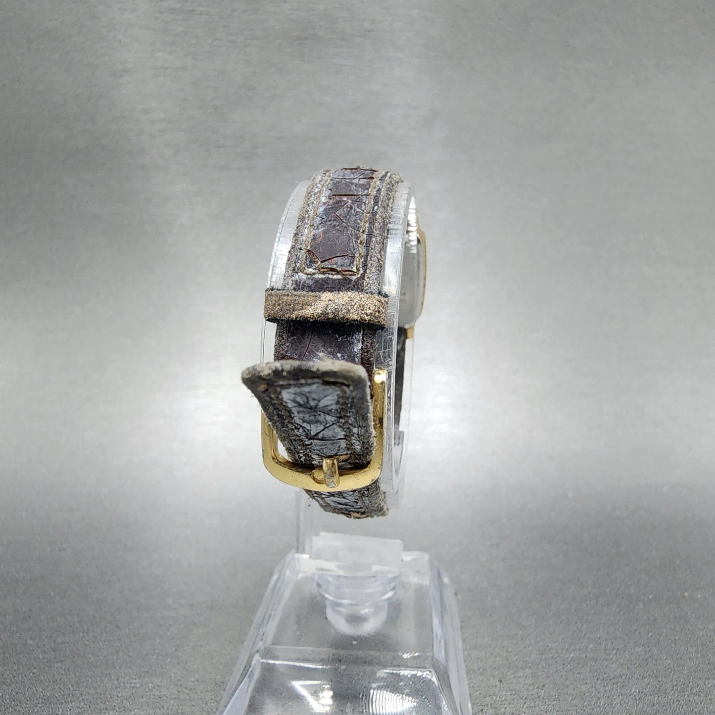 Seiko Tank Watch Women 20mm Champagne Dial Gold Tone 2p21-5220 New Battery