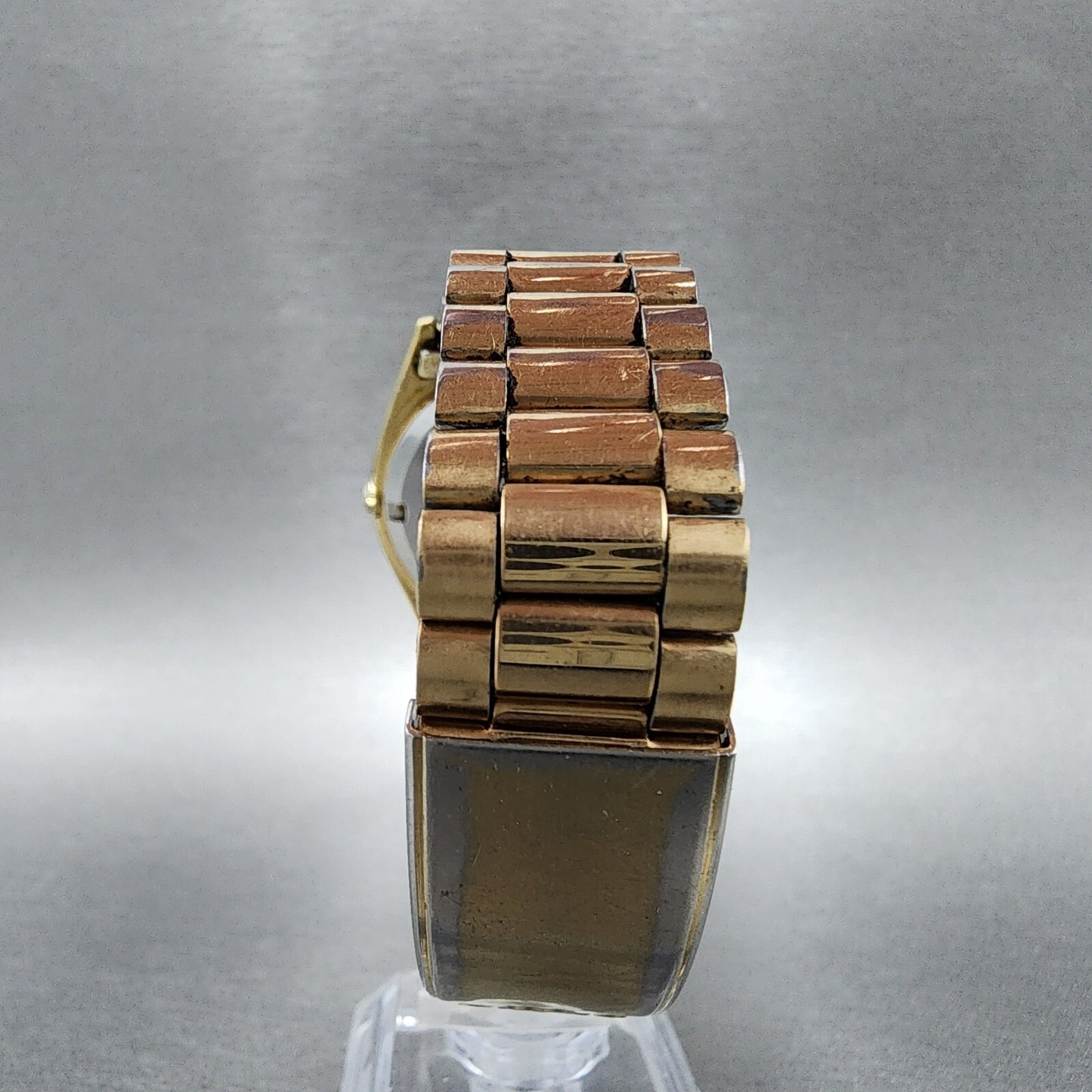 Seiko SQ President Watch Men 36mm Gold Dial Gold Plated Daydate Round NewBat C89
