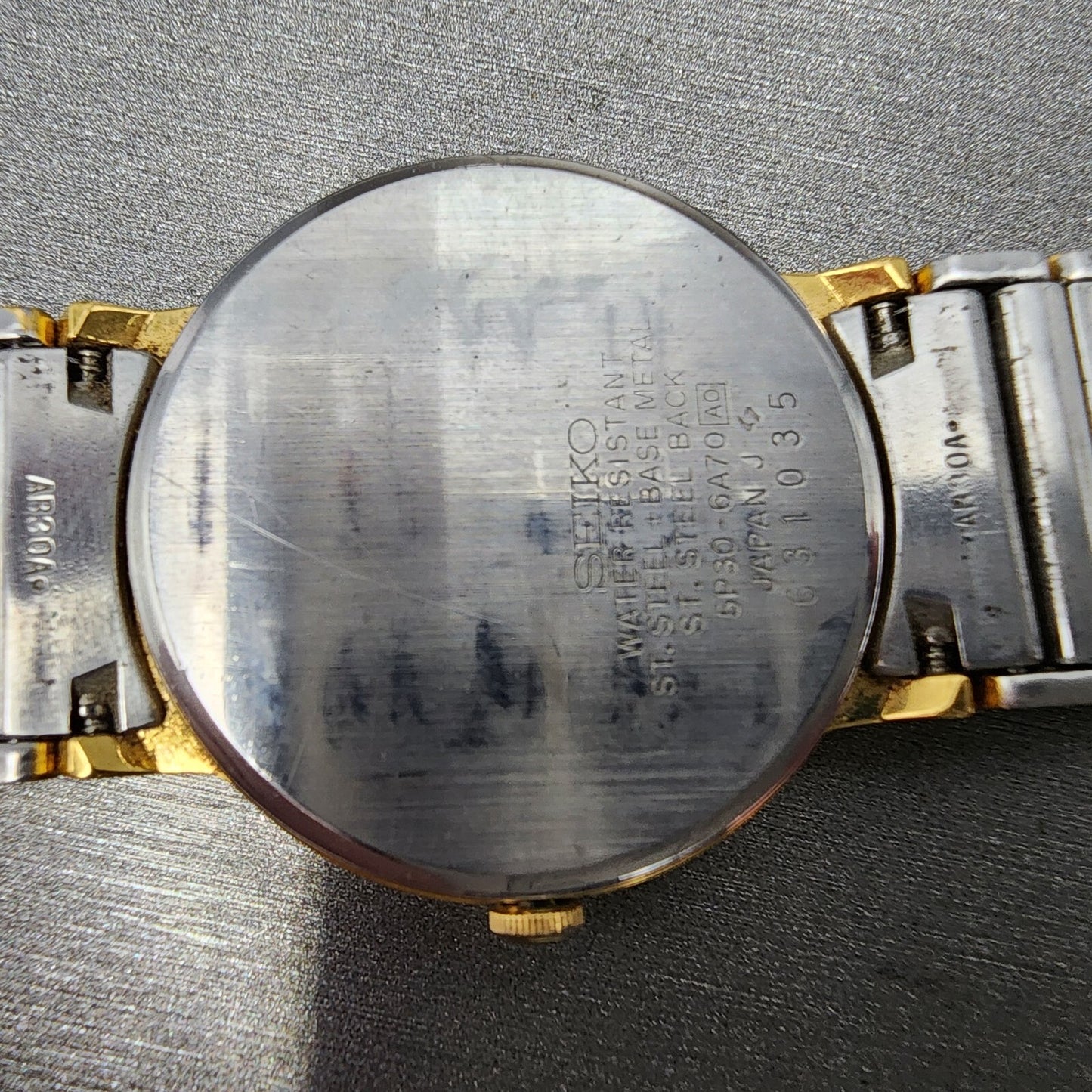 Seiko Arc Watch Men 30mm Champagne Dial Two Tone Round 5P30-6A70 PARTS