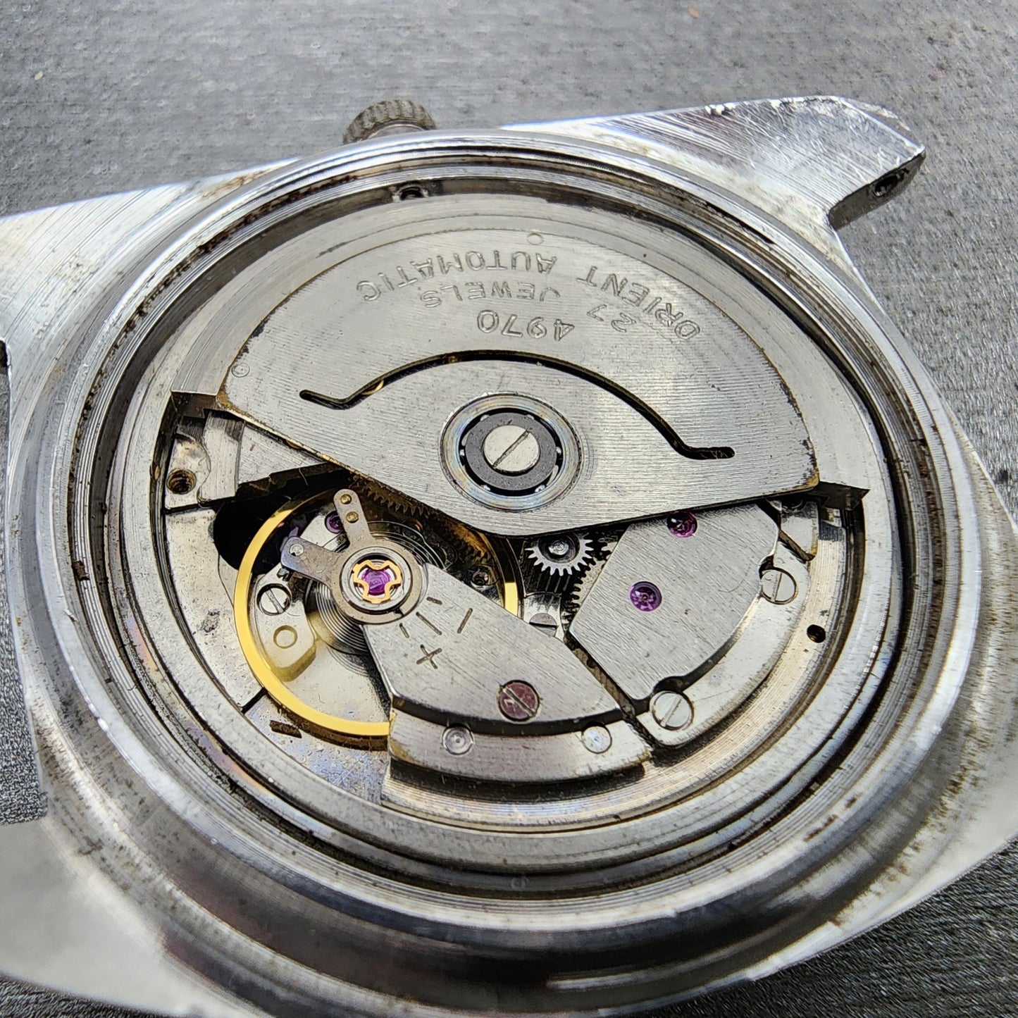 Orient AAA Deluxe Watch Men 36mm White Dial Silver Tone Daydate Automatic PARTS15