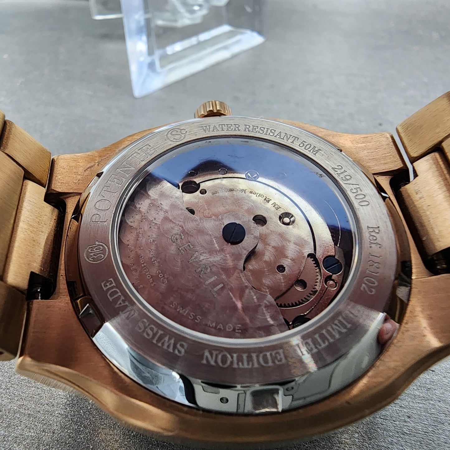Gevril GV2 Potente Watch Men 39mm White Dial Rose Gold Tone Date Automatic 18102