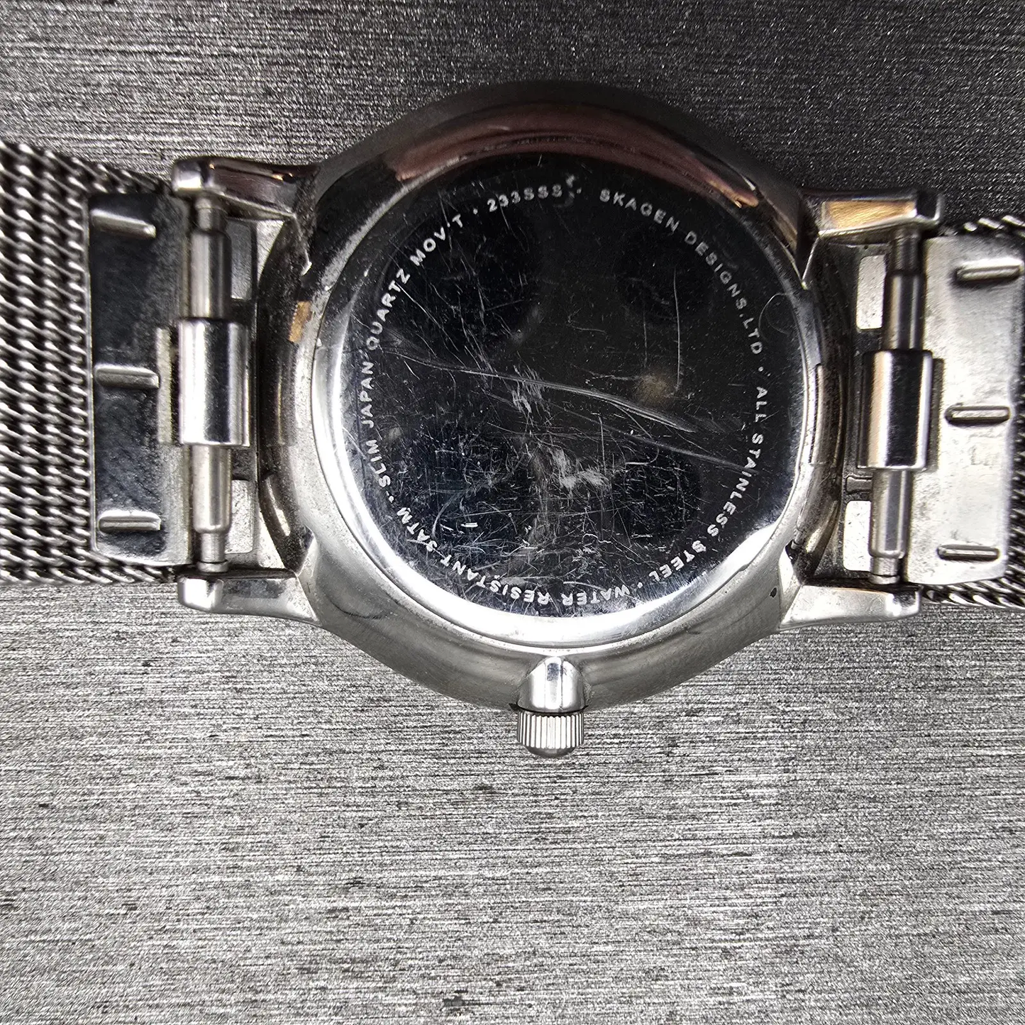 Skagen Watch Women 29mm Silver Dial Silver Tone Round Mesh Band 233SSS New Batt10