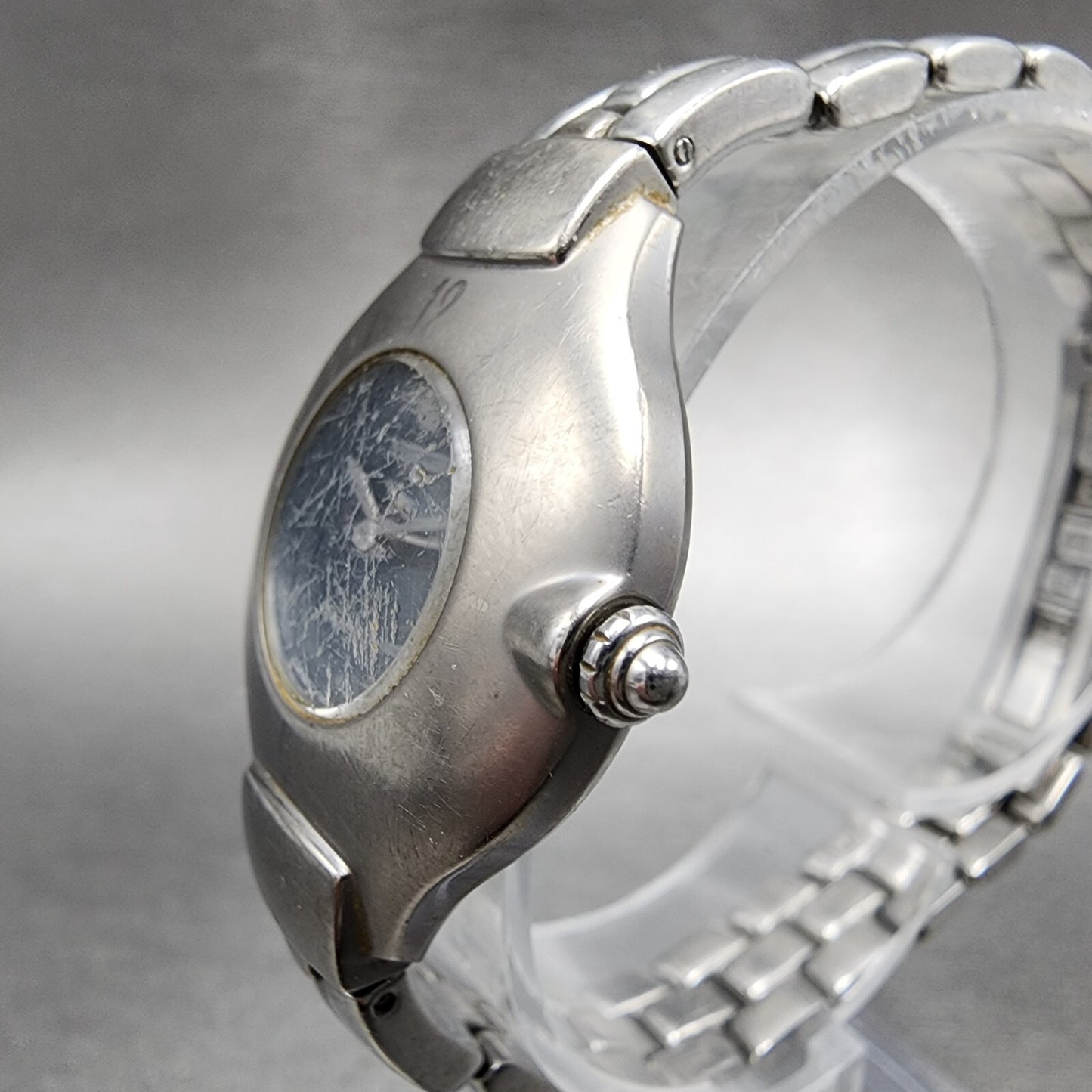 Seiko Kinetic Women Watch 27mm Blue Dial Steel Round 1M20-0A40 PARTS