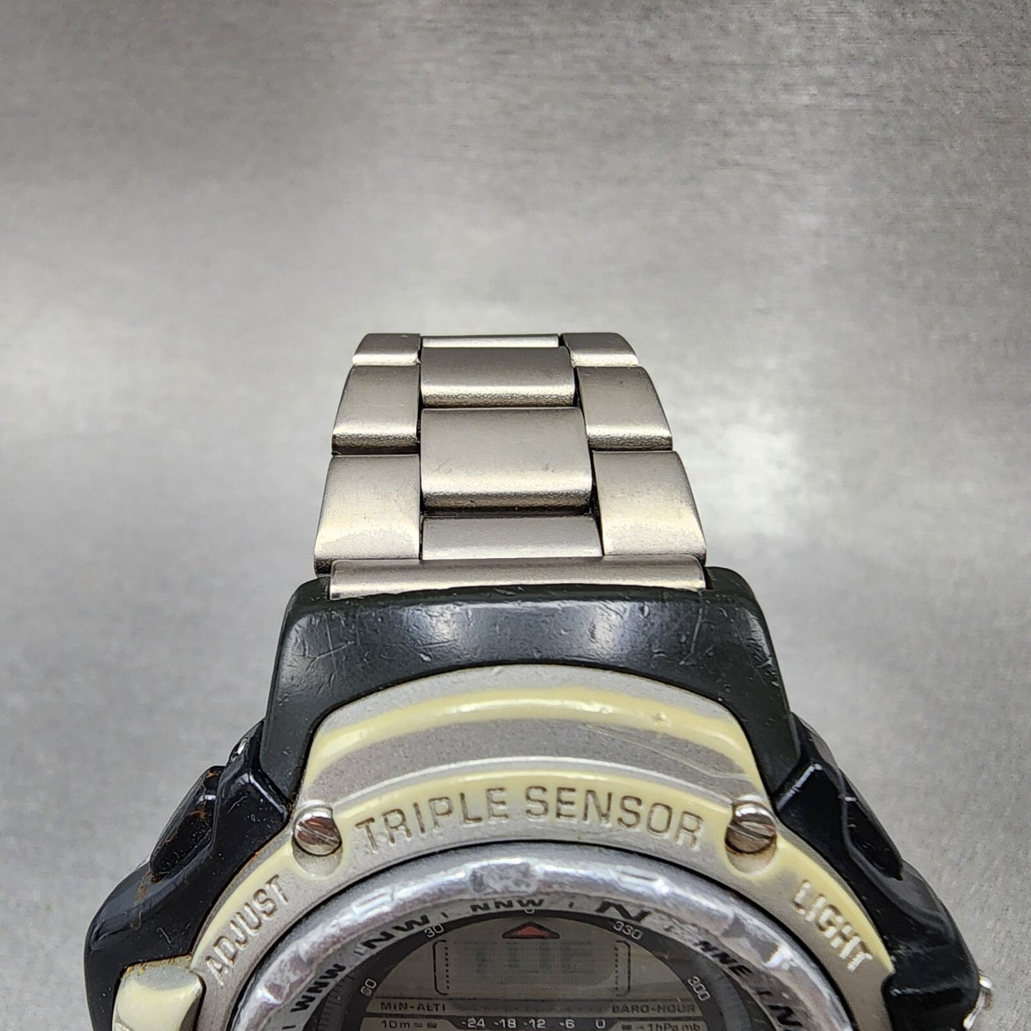 Casio ProTrek PRT-41 Watch Men 50mm Digital Black Tone Triple Sensor New Battery