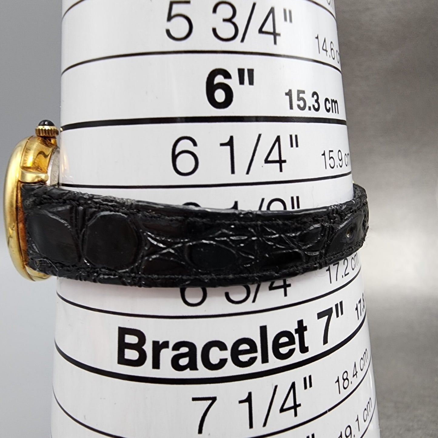 Benrus Watch Women 24mm Black Dial Gold Tone Round Diamond Accents New Battery10