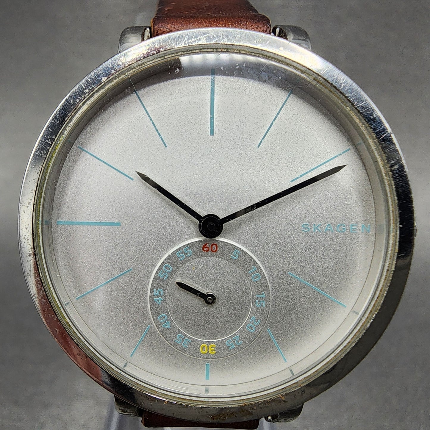 Skagen Hagen Watch Women 34mm Silver Dial Stainless Steel Round SKW2450 New Batt