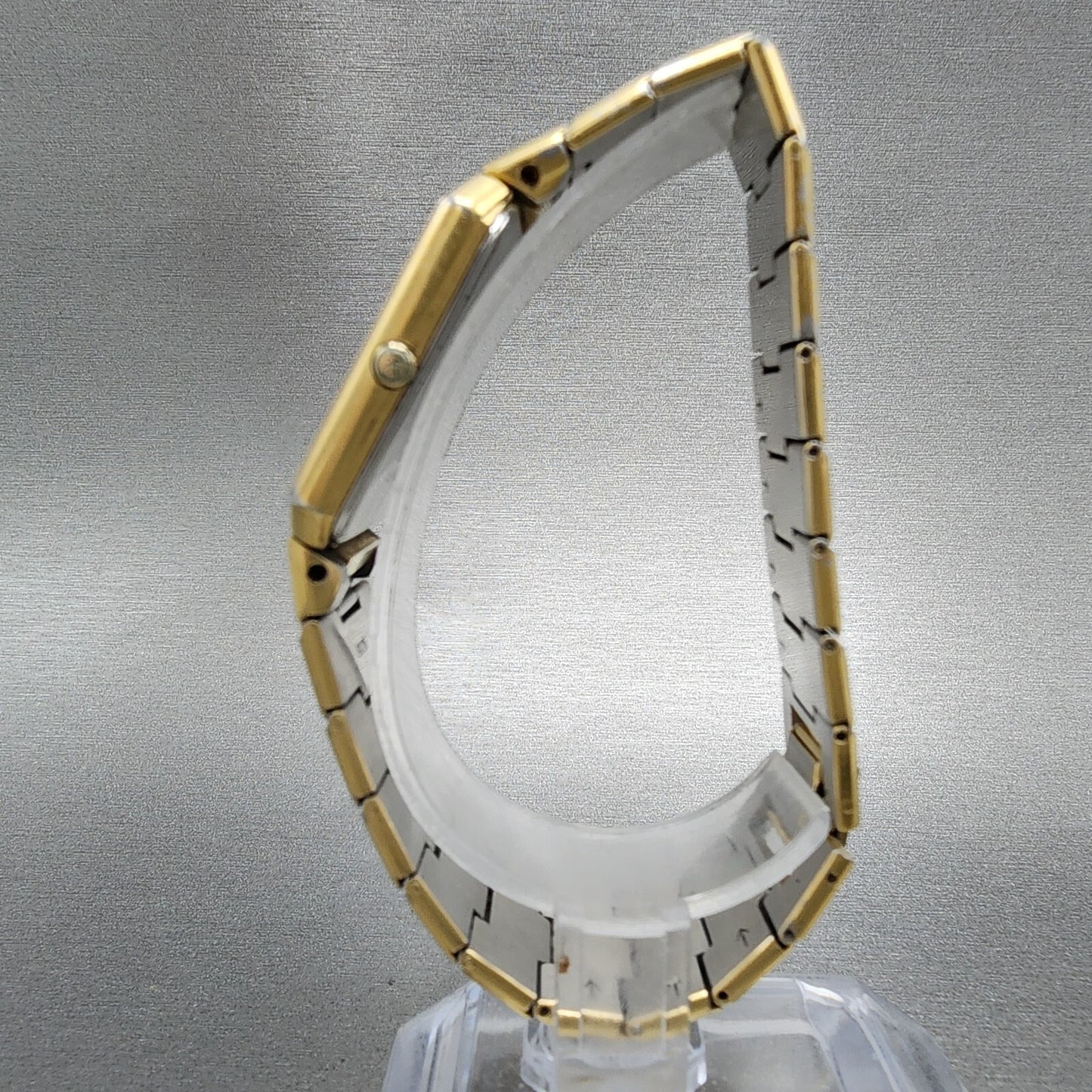 Seiko Tank Watch Men 26mm Gold Dial Gold Tone Rectangle 7430-5479 PARTS
