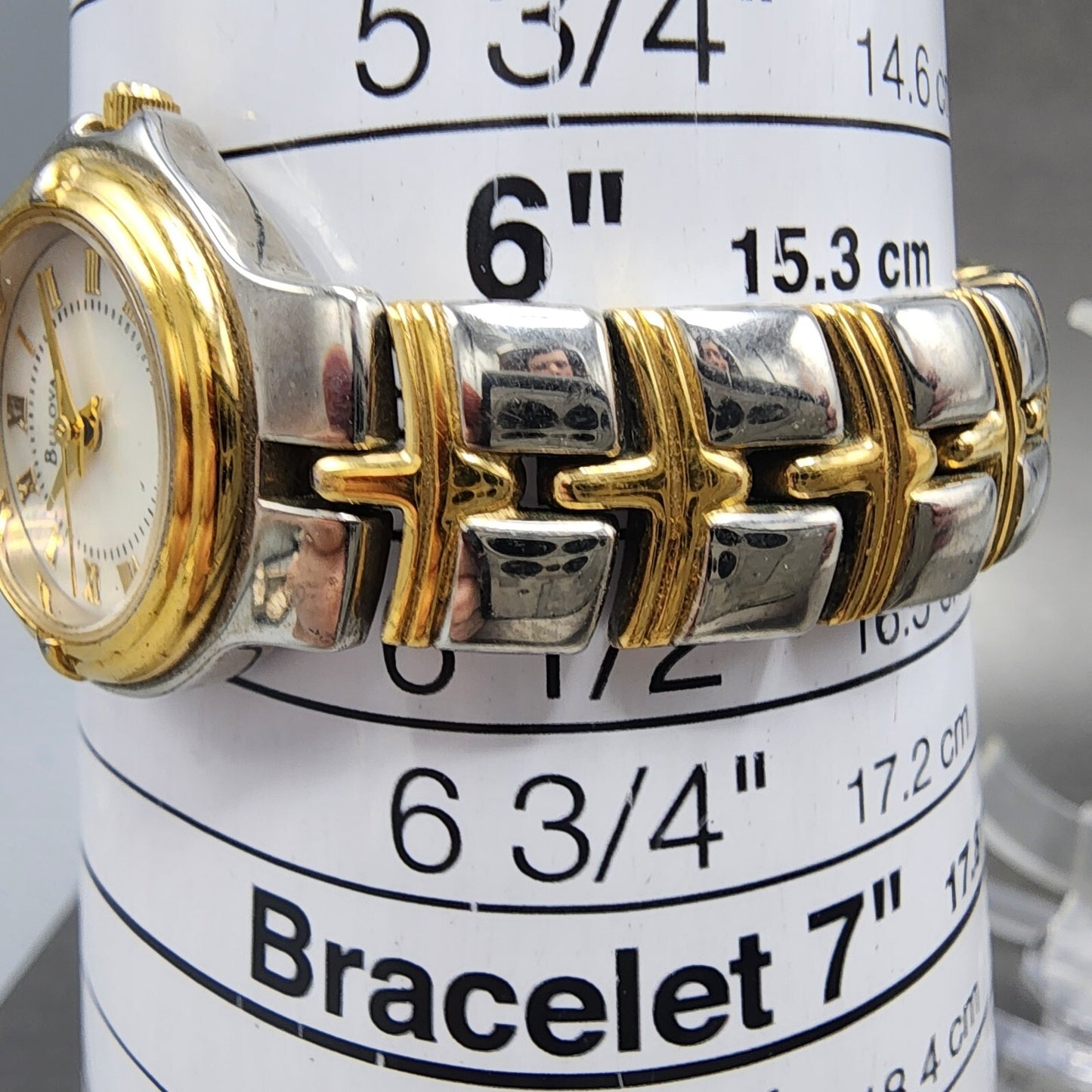 Bulova Watch Women 24mm MOP Dial Two Tone Round 98L56 New Battery10