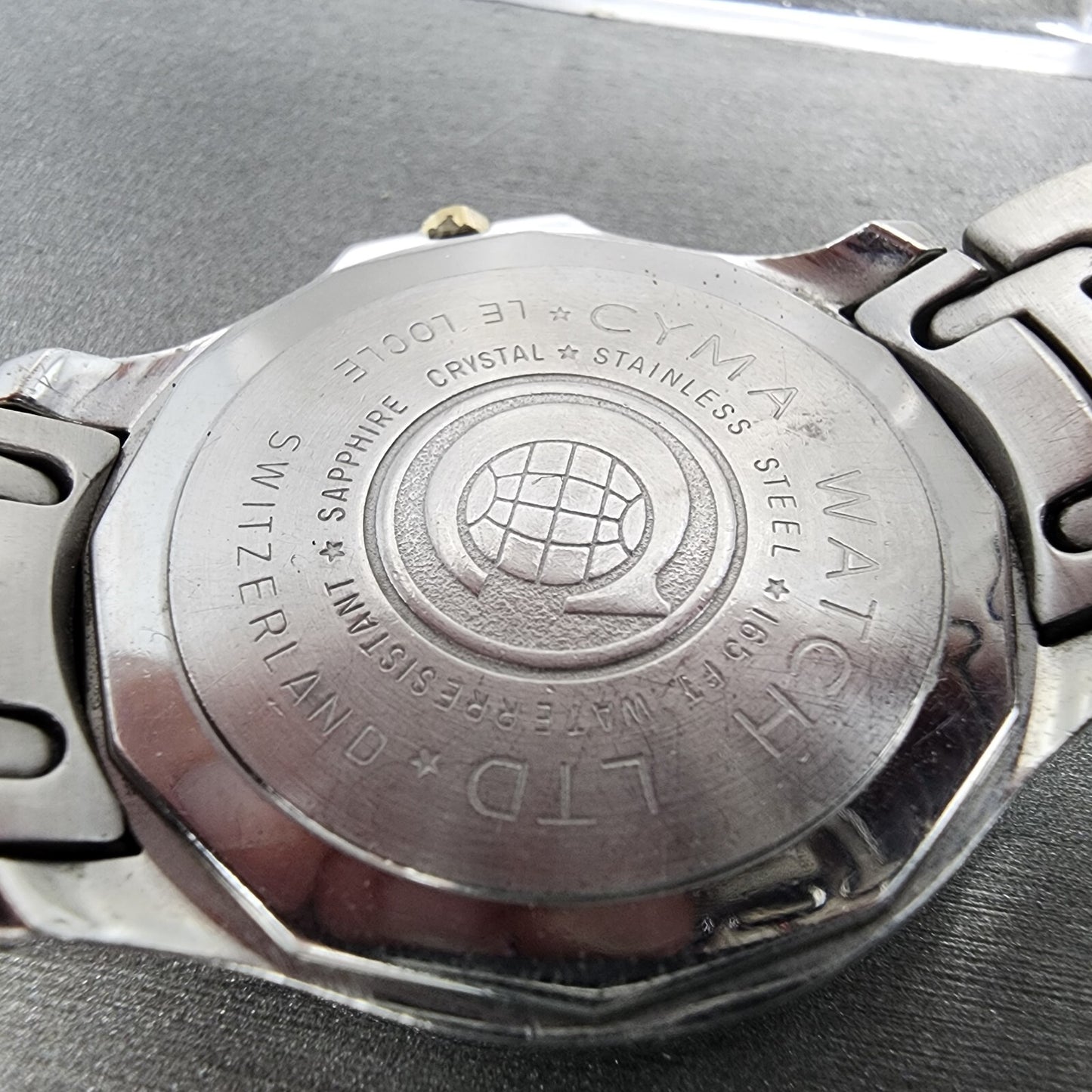 Cyma Oceana Watch Men 36mm White Dial Two Tone Date New Battery