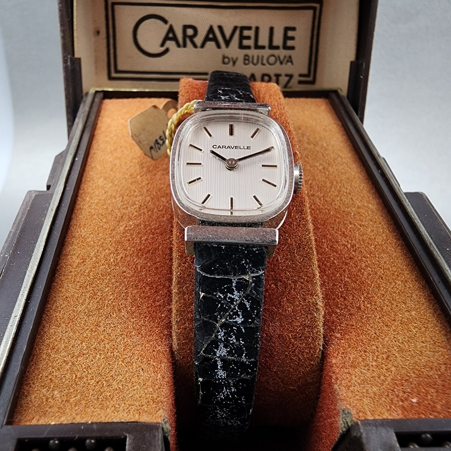 Bulova Caravelle Watch Women 17mm Silver Dial Silver Tone Manual Wind Runs NOS