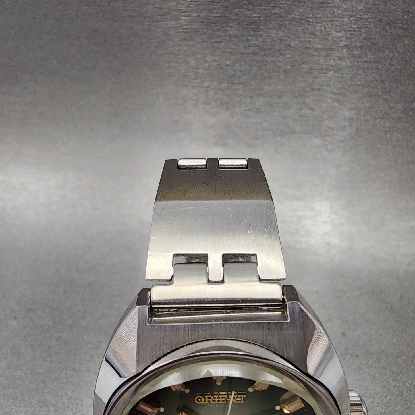 Orient Unimatic Watch Men 37mm Green Dial Daydate Steel Cushion f149-10660 Runs