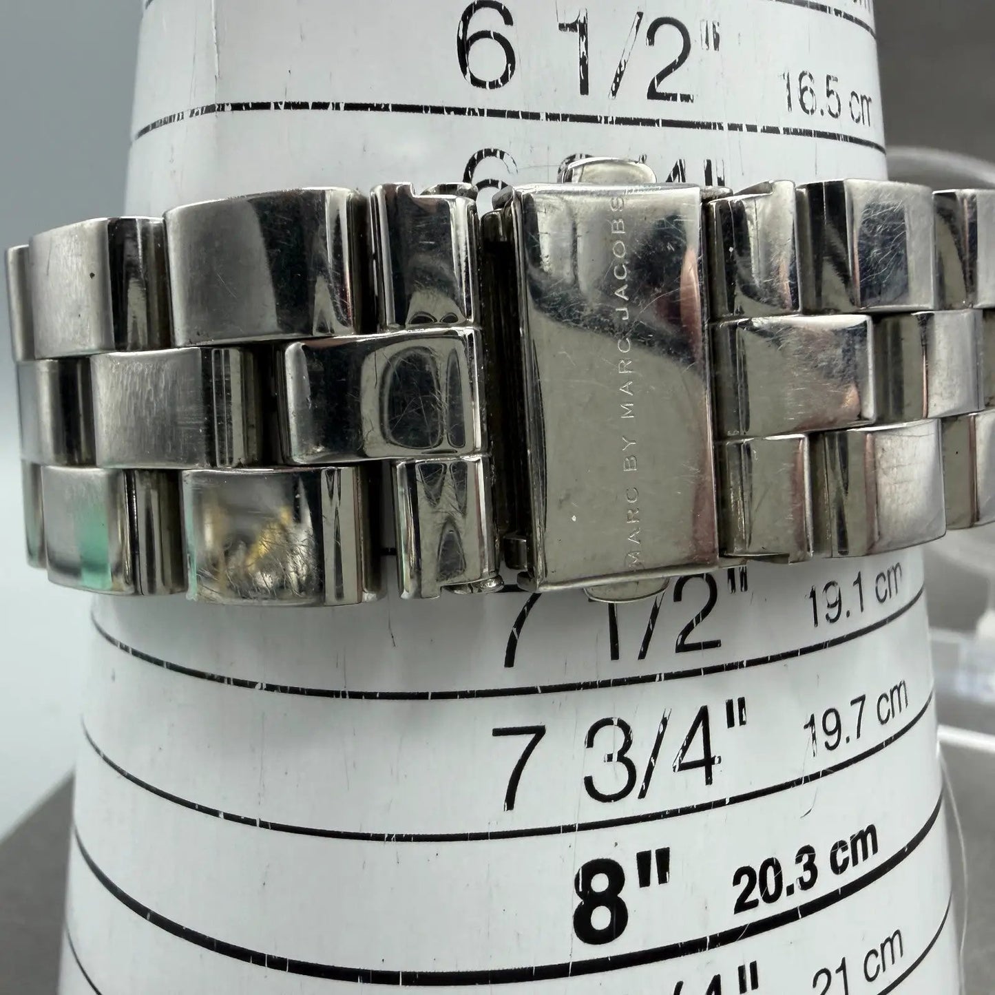 Marc Jacobs Rivera Watch Men 41mm White Dial Steel Round MBM3136 New Battery10