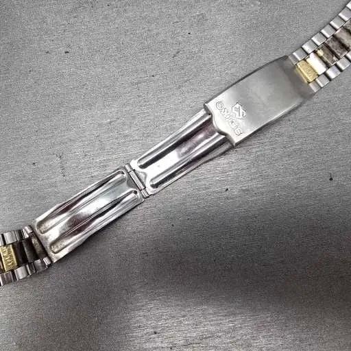 Seiko SQ Bracelet 20mm Stainless Steel Two Tone Tri Folding Clasp Vintage Z27816
