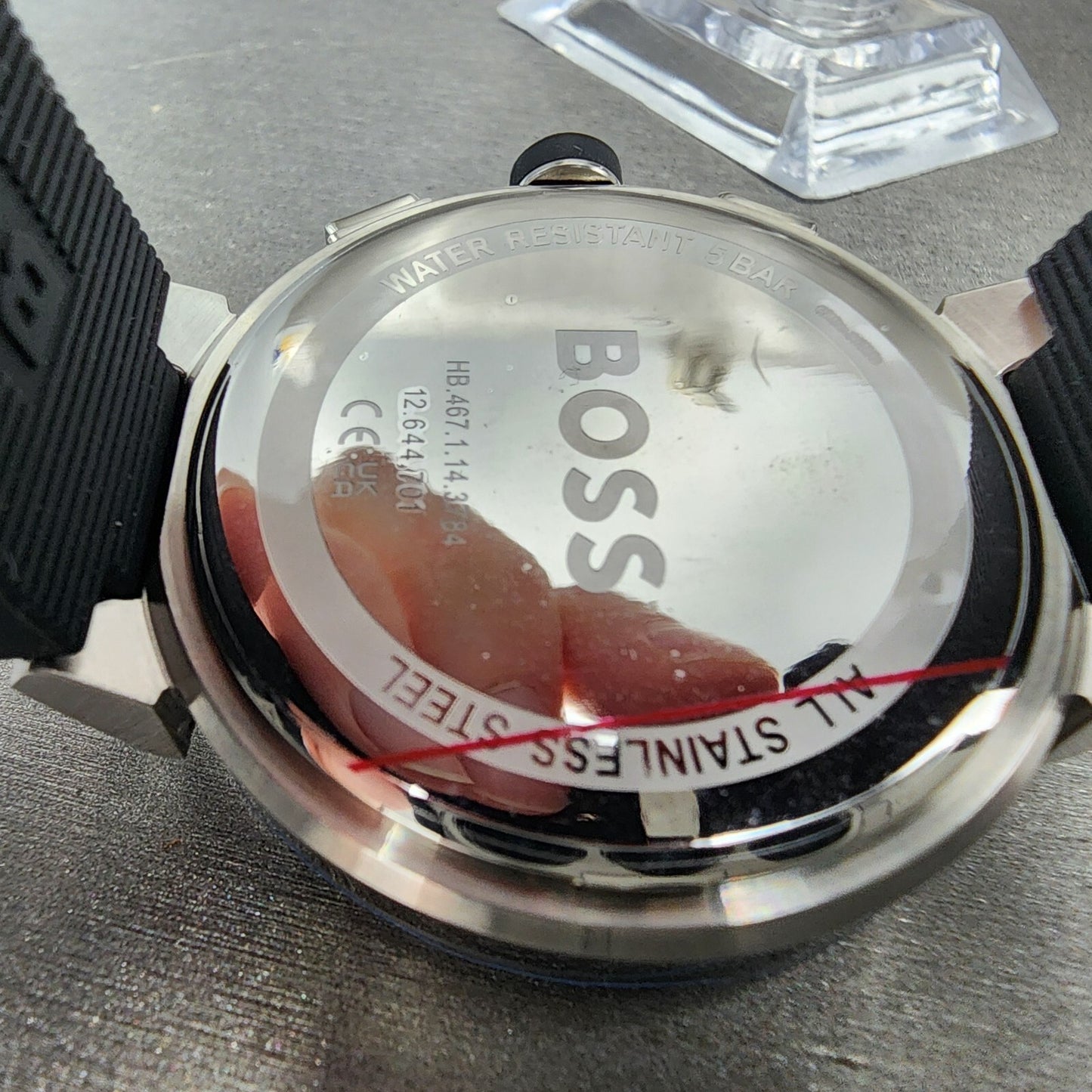 Hugo Boss Chronograph Watch Men 44mm Black Dial Steel Date Round 1513997