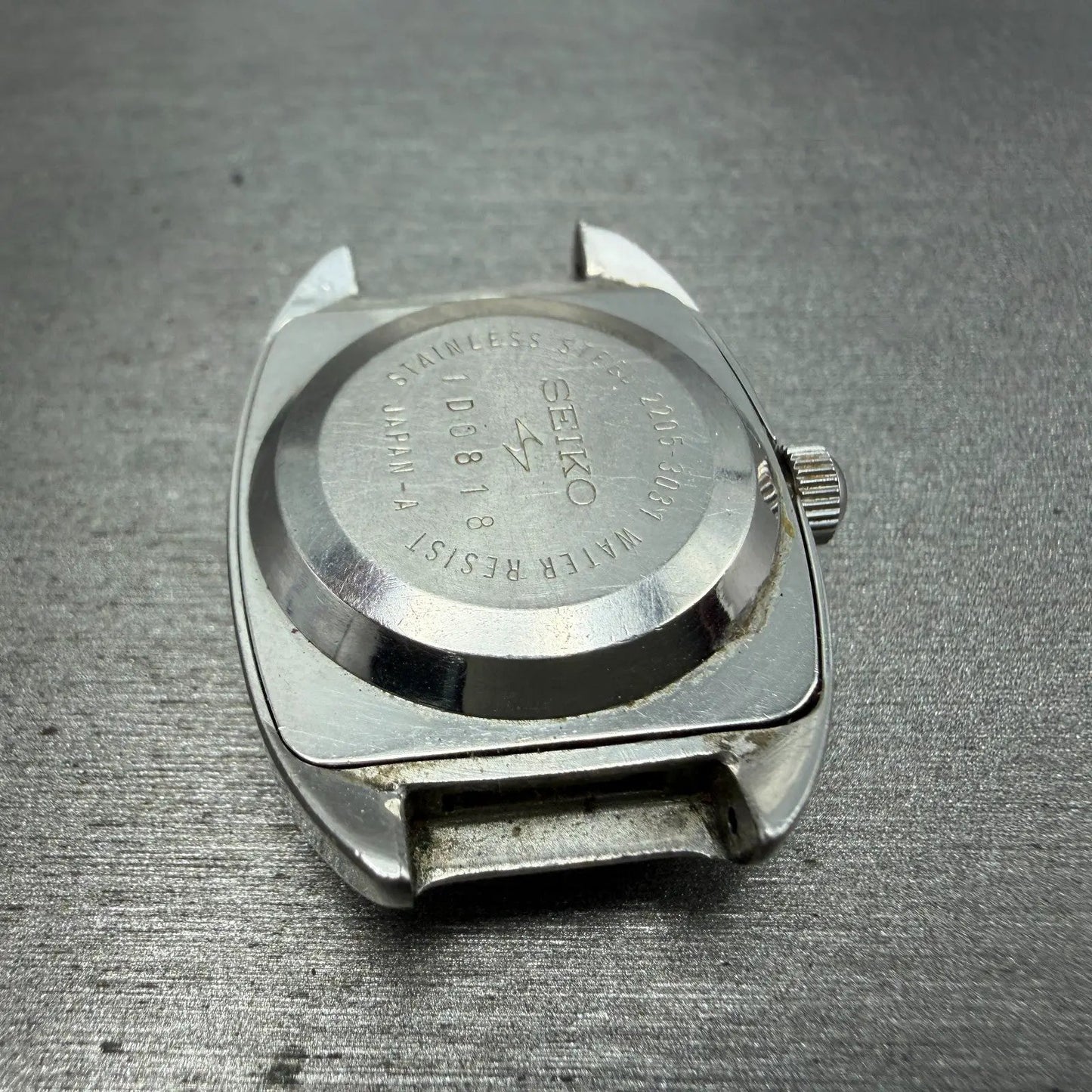 Seiko Automatic Tank Watch Women 24mm Blue Dial Steel Date 2205-3031 PARTS11