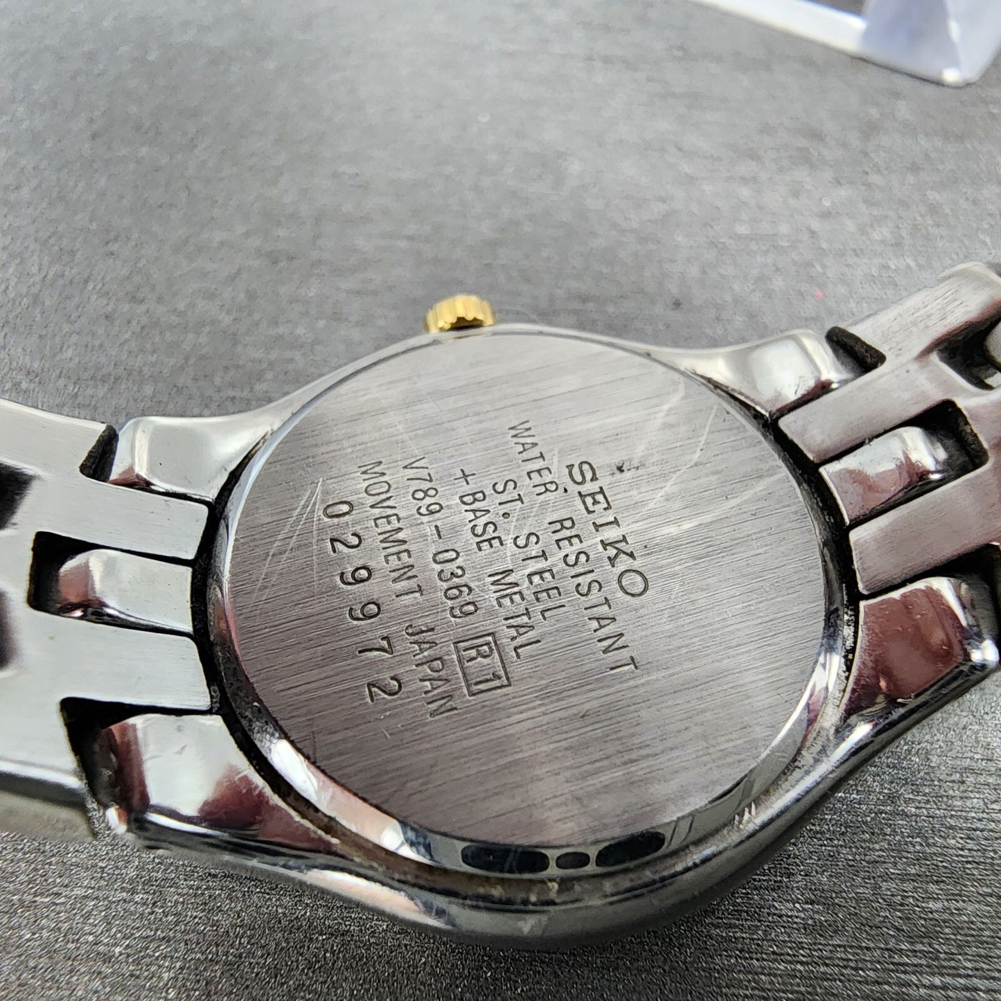 Seiko Watch Women 26mm Champagne Dial Two Tone Date V789-0369 New Battery