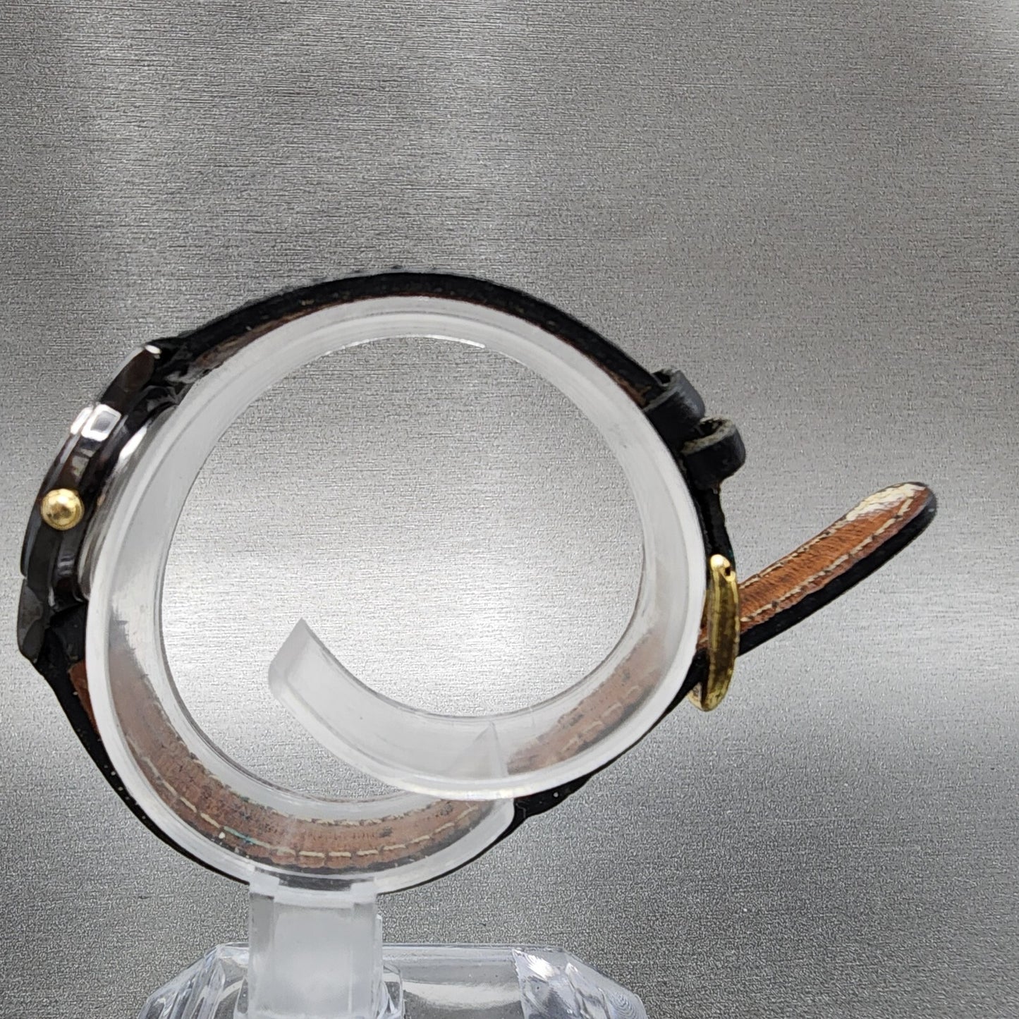 VTG Seiko Watch Women 22mm Silver Dial Black Tone Round 1N01-0A29 New Battery