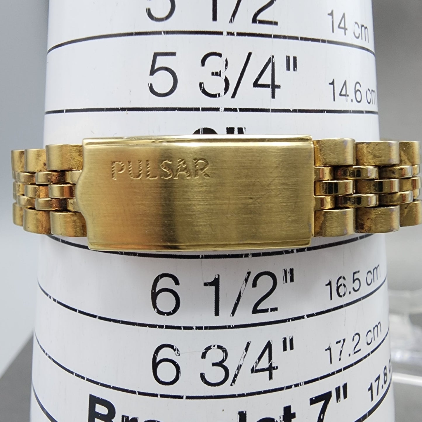 Pulsar Watch Women 24mm Green Dial Gold Tone Daydate Round V7830030 New Battery10