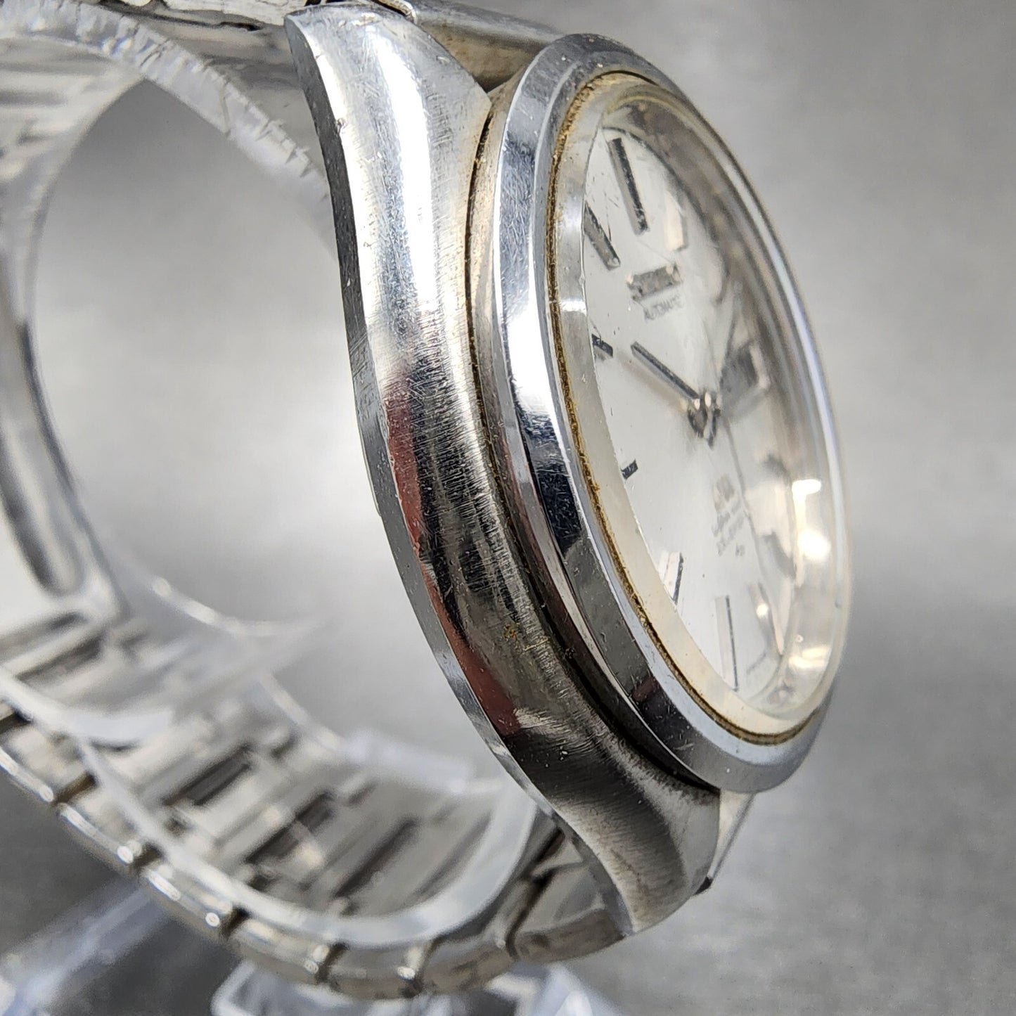 Seiko Lord Matic Special Watch Men 37mm Silver Dial Steel Daydate 5206-6061 Runs