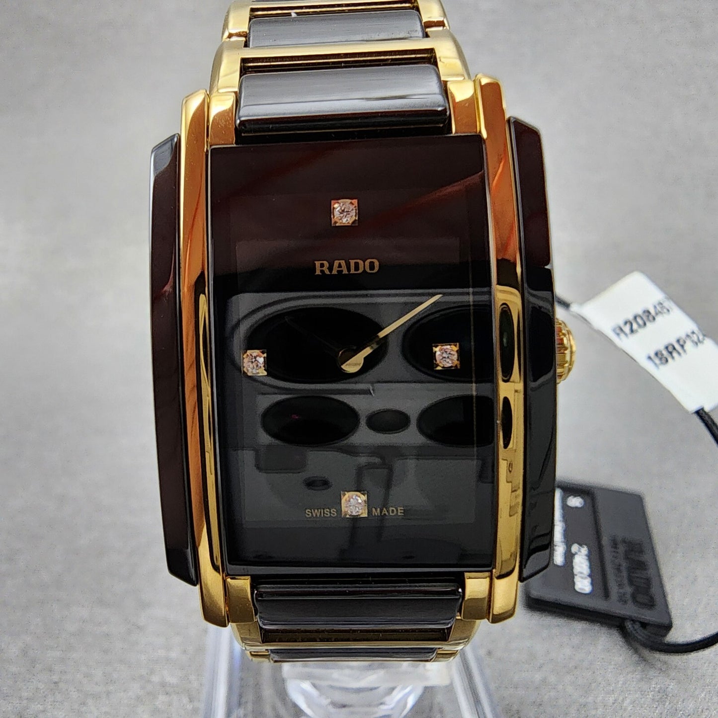 Rado Integral Watch Women 23mm Black Dial Two Tone Ceramic Diamond R20845712