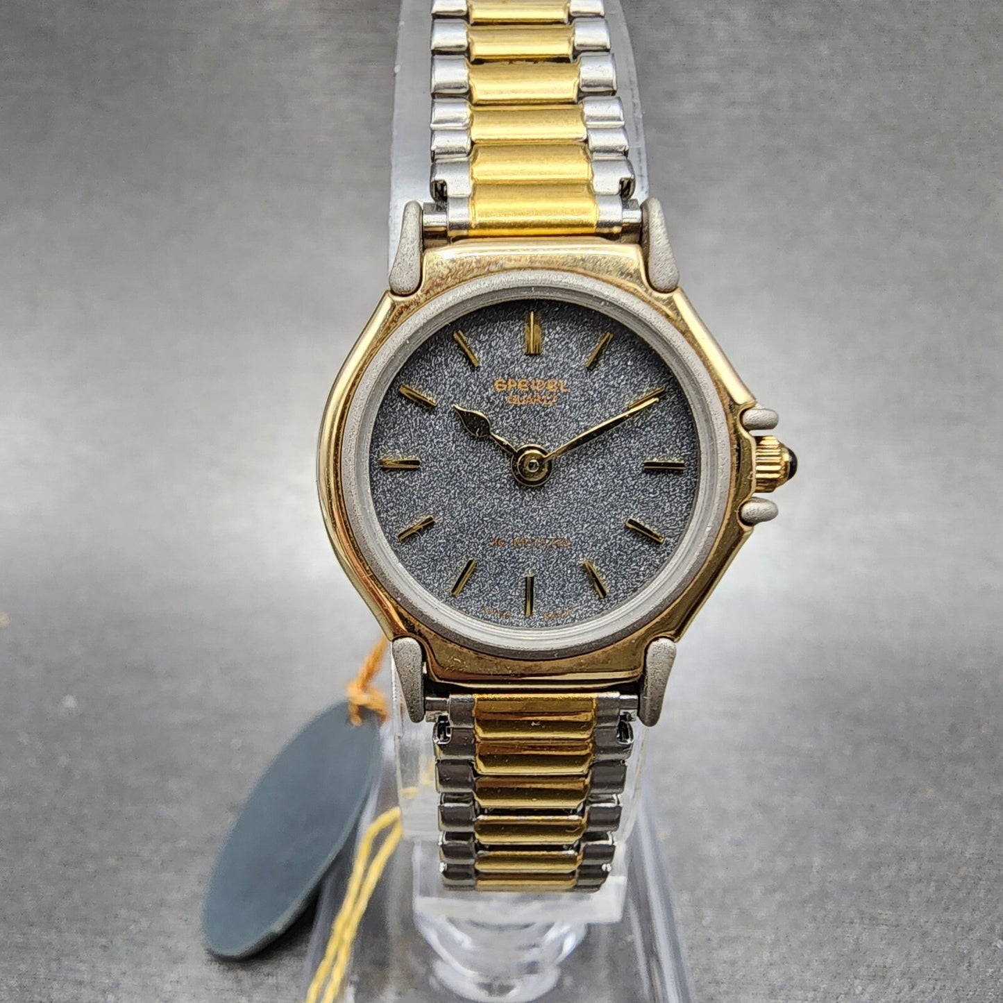 Speidel Watch Women 22mm Gray Dial Two Tone Round New Battery NOS