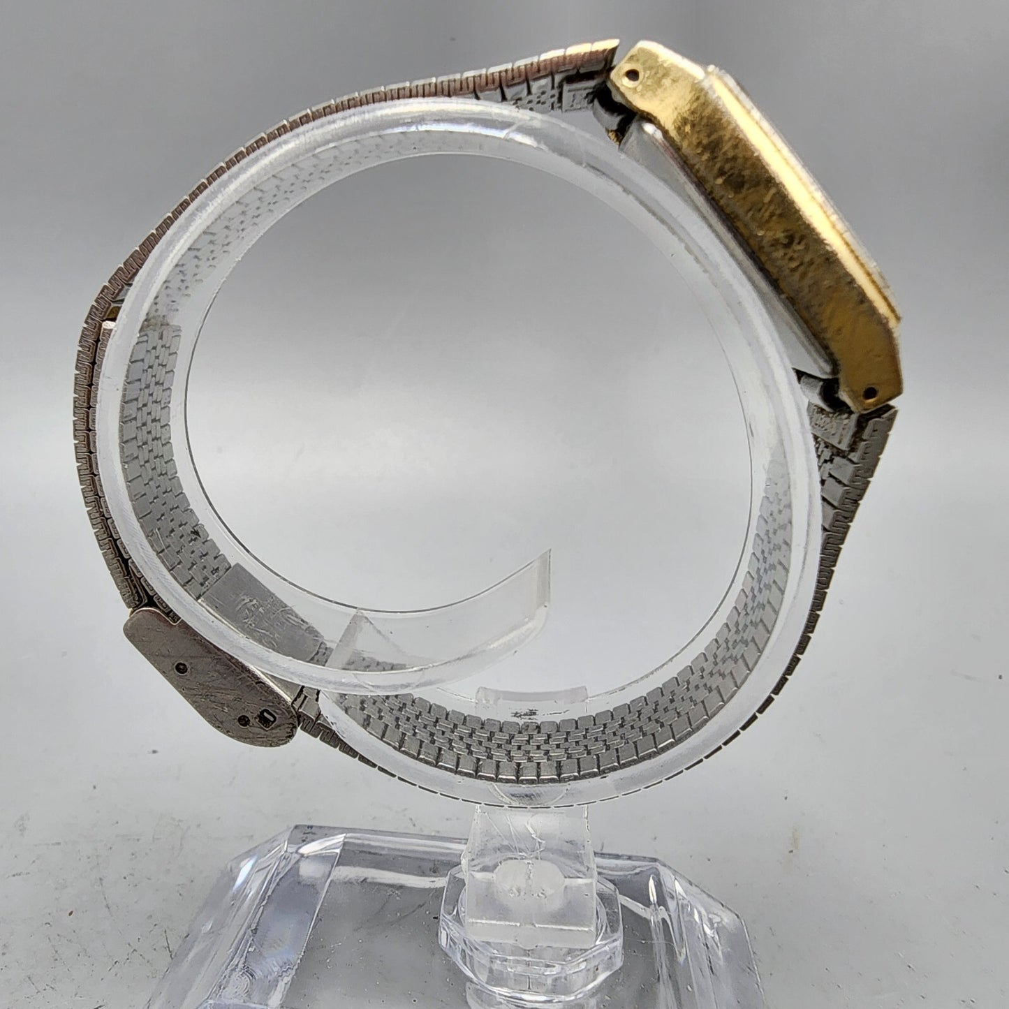 VTG Seiko Watch Women 20mm Gold Dial Gold Tone 8Y21-5000 Tonneau New Battery