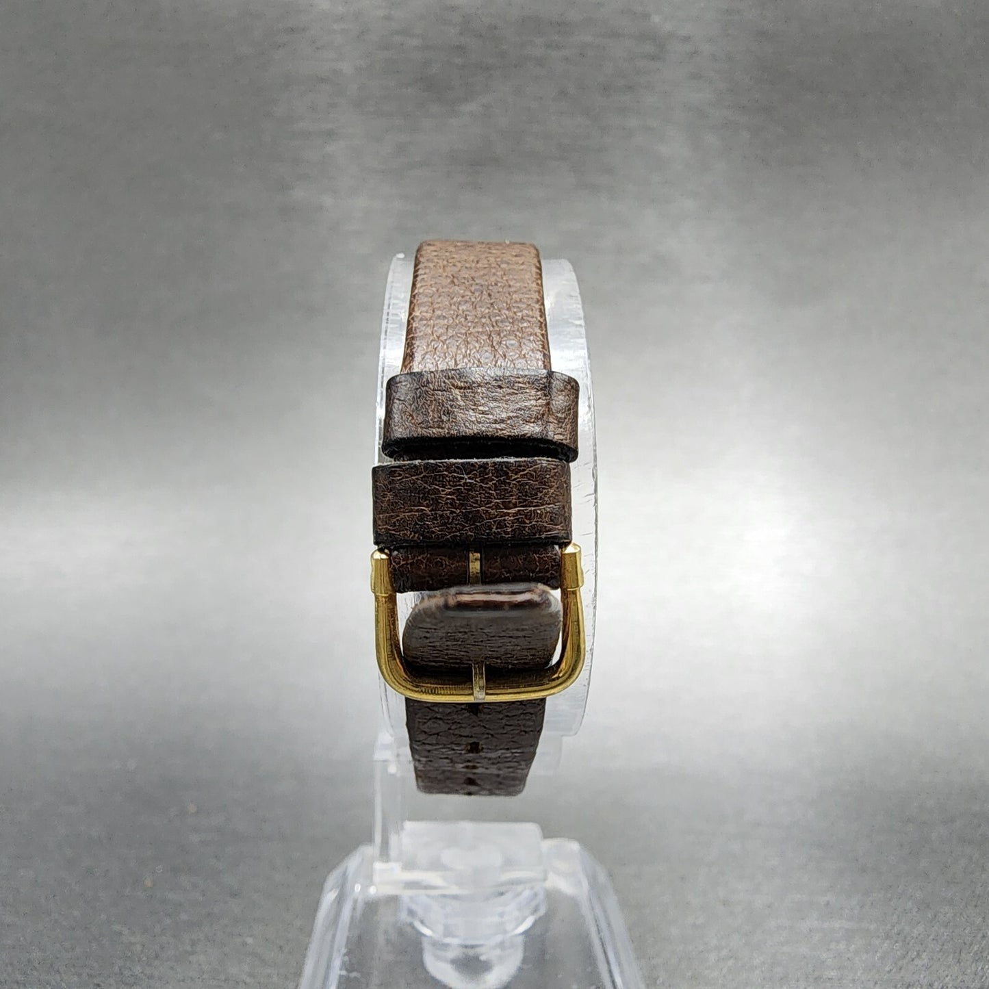 Lucien Piccard Dufonte Tank Watch Women 21mm Gold Dial Gold Tone Rectangle Runs