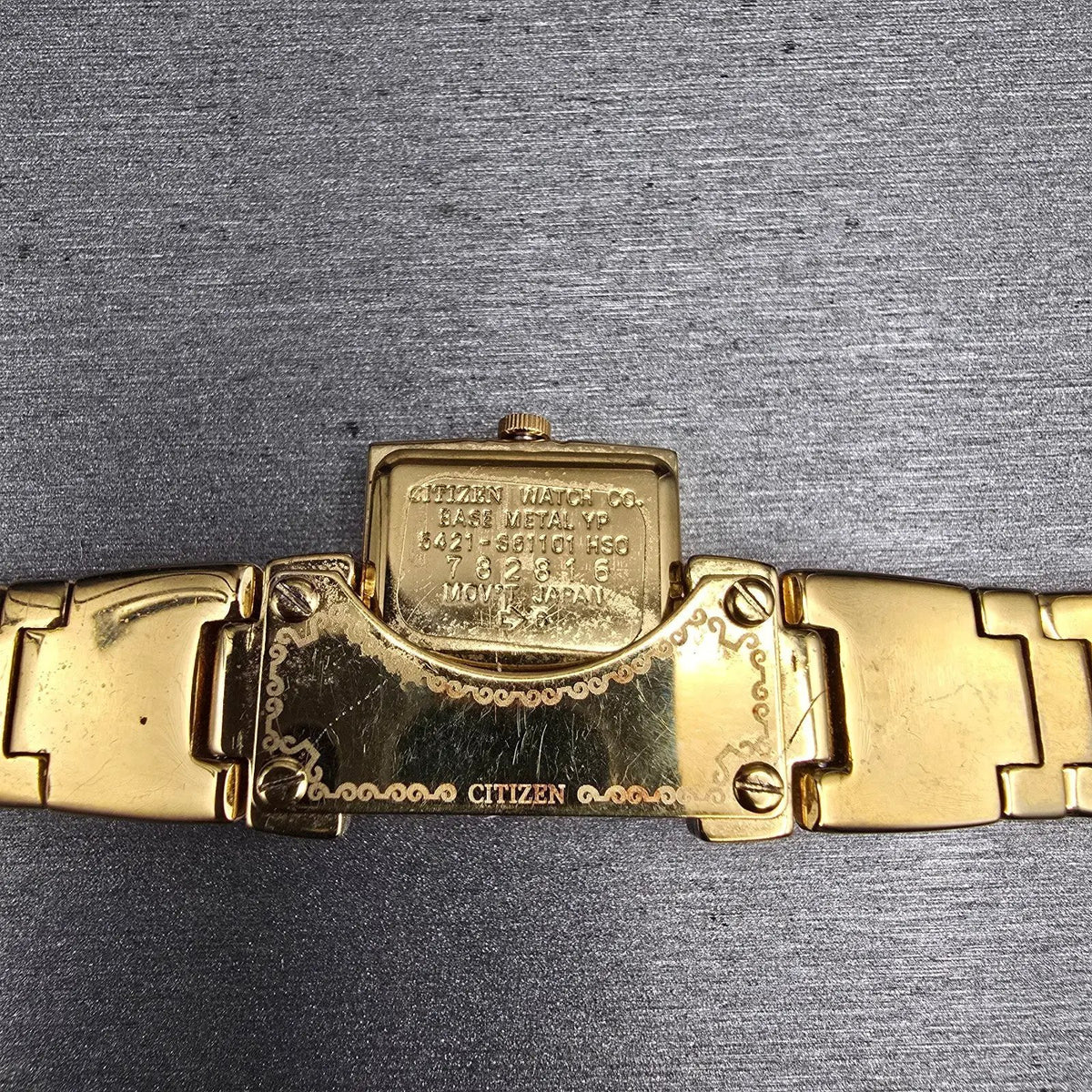Citizen Elegance Watch Women 15mm Black Dial Gold Hideaway VTG New Battery11