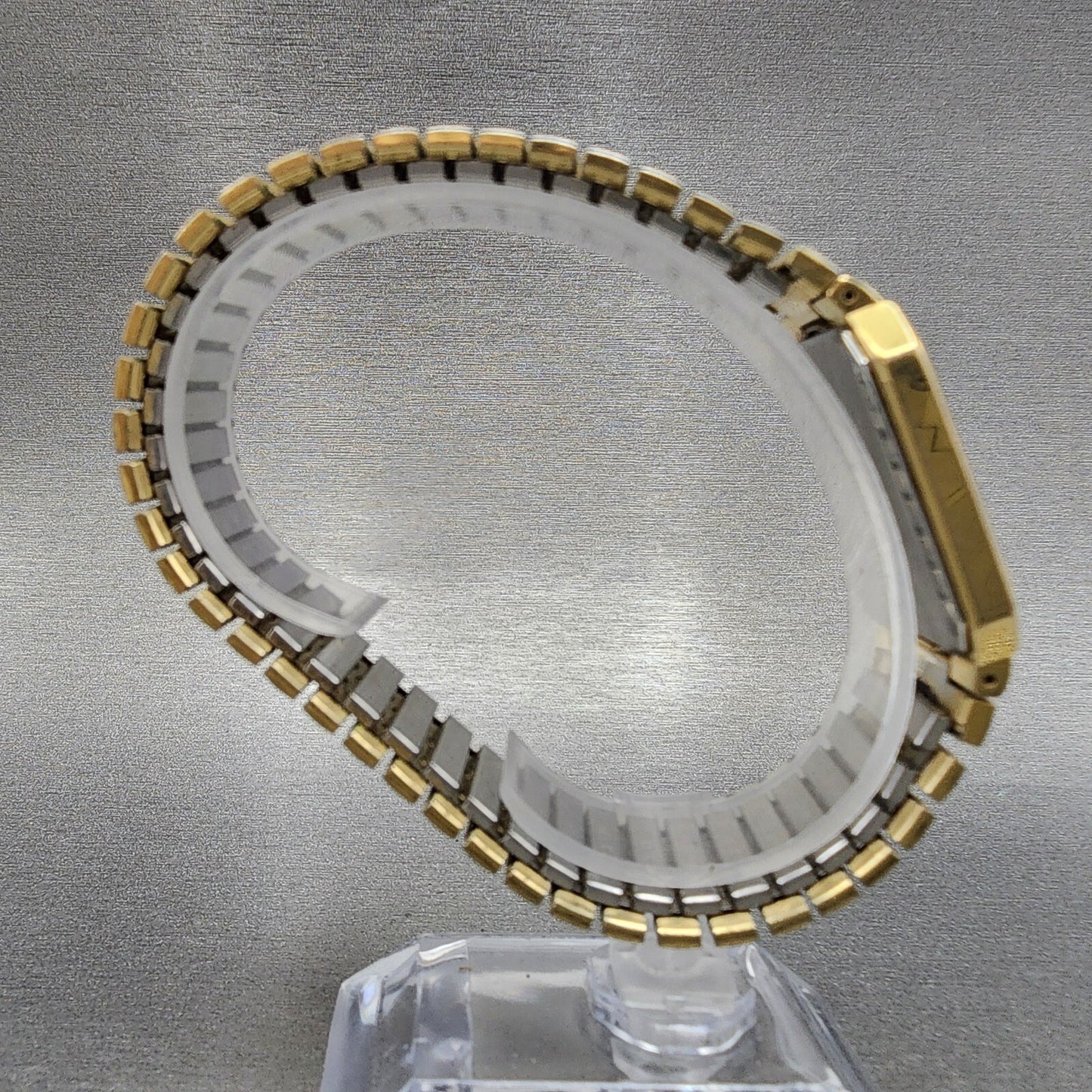 Seiko Tank Watch Men 26mm Gold Dial Gold Tone Octagon 5Y30-5K09 New Battery