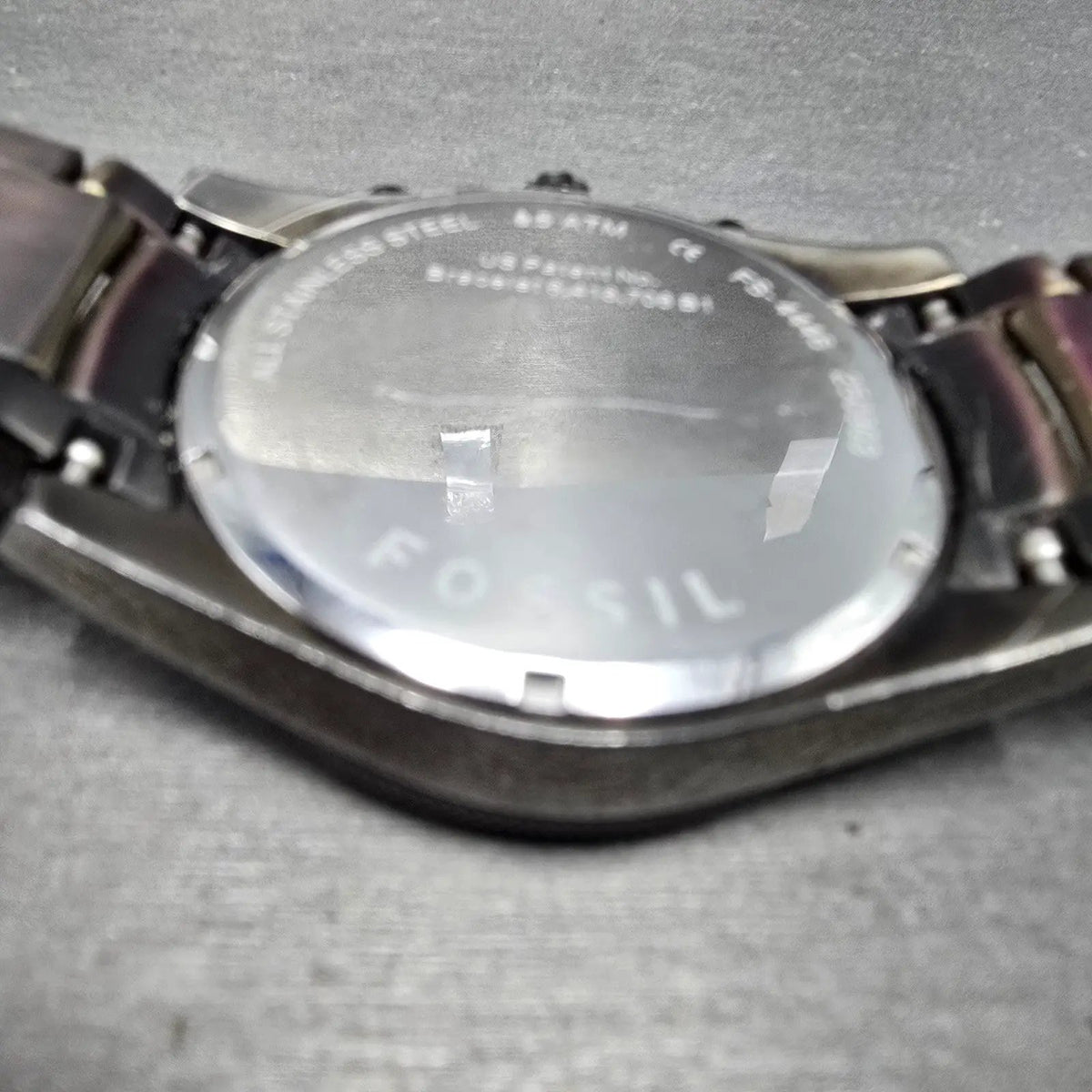 Fossil Chronograph Watch Men 49mm Black Dial Black Tone Date Round FS4446 PARTS13