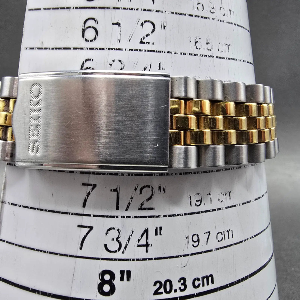 Seiko 5 Automatic President Watch Men 36mm Gold Dial Two Tone Daydate 7S26-050010